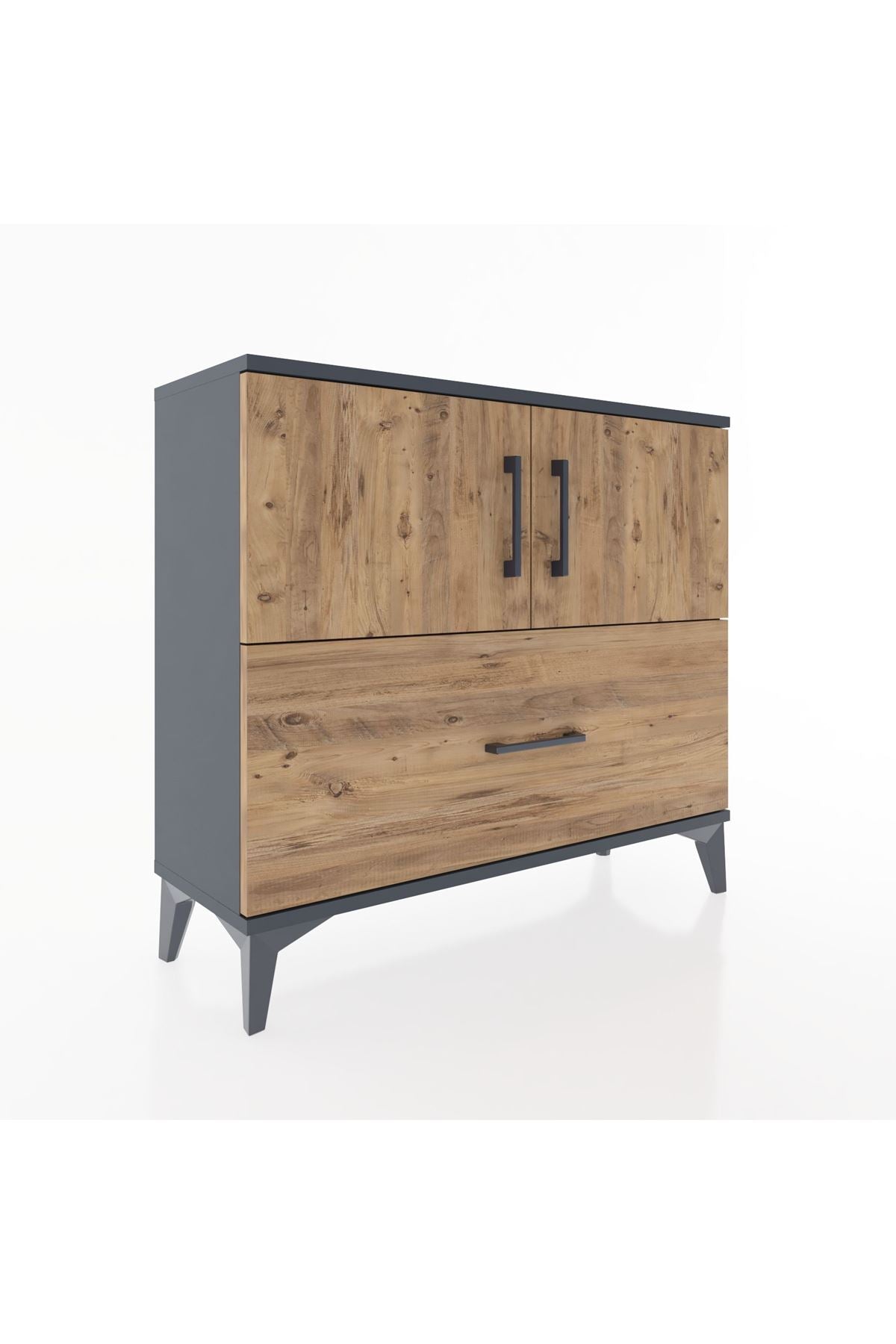 Arges Şifonyer 2 Raflı Tek Çekmeceli 2 Kapaklı 88x30x80 - S03M028V6A