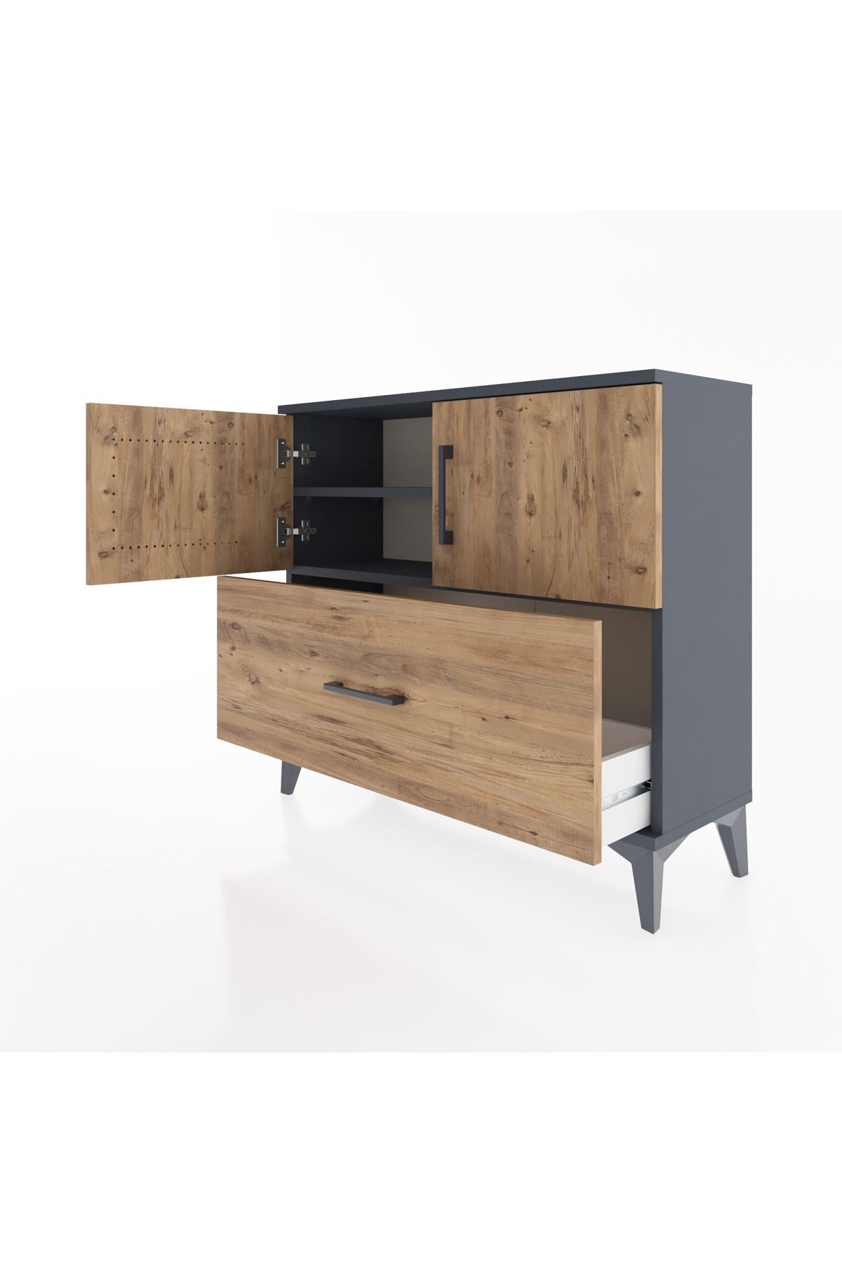 Arges Şifonyer 2 Raflı Tek Çekmeceli 2 Kapaklı 88x30x80 - S03M028V6A