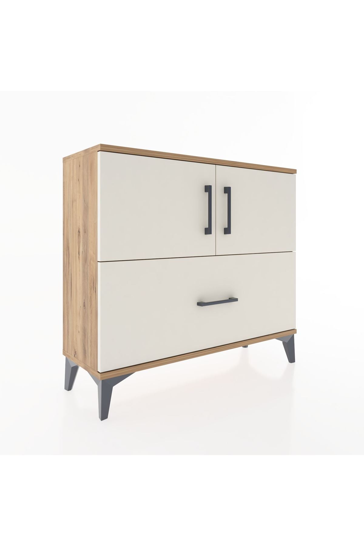 Arges Şifonyer 2 Raflı Tek Çekmeceli 2 Kapaklı 88x30x80 - S03M028V7A