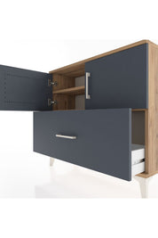 Arges Şifonyer 2 Raflı Tek Çekmeceli 2 Kapaklı 88x30x80 - S03M028V8A