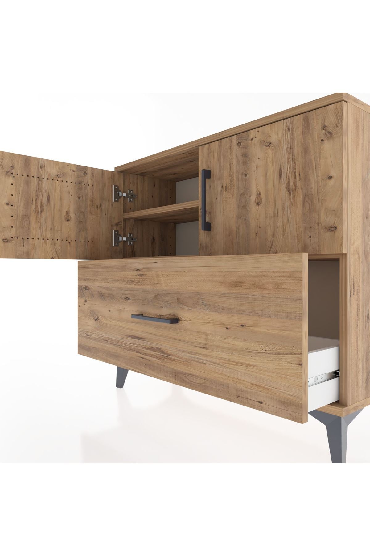 Arges Şifonyer 2 Raflı Tek Çekmeceli 2 Kapaklı 88x30x80 - S03M028V9A
