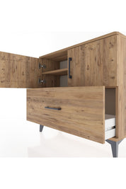 Arges Şifonyer 2 Raflı Tek Çekmeceli 2 Kapaklı 88x30x80 - S03M028V9A
