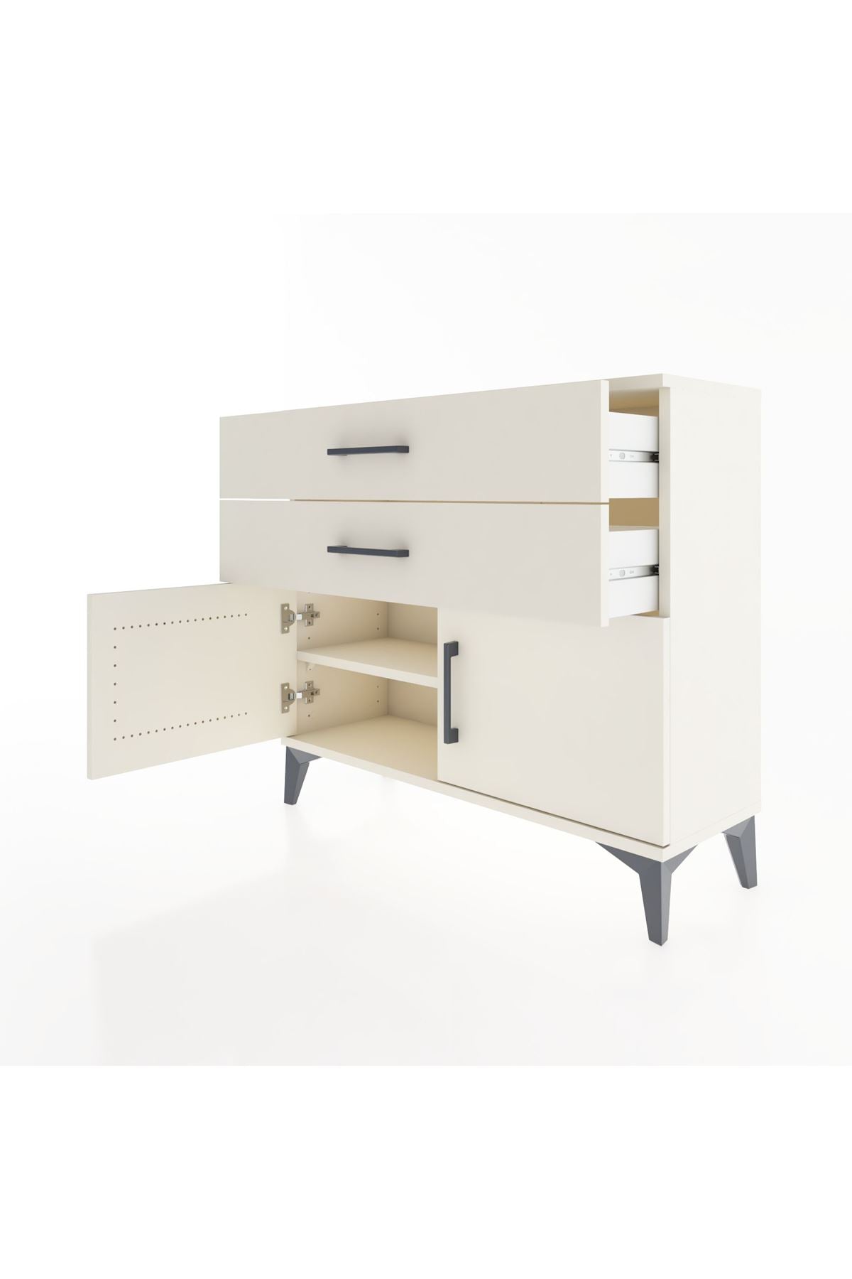 Arges Şifonyer Tek Raflı 2 Çekmeceli 2 Kapaklı 88x30x80 - S03M032V1A