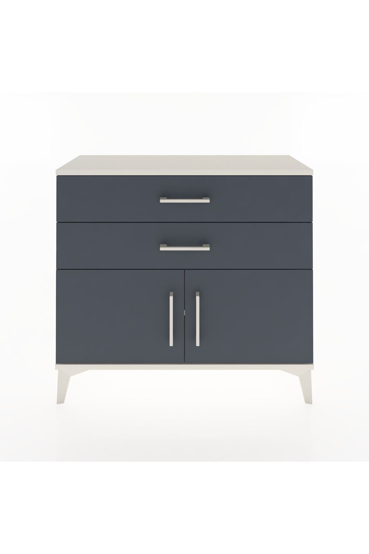 Arges Şifonyer Tek Raflı 2 Çekmeceli 2 Kapaklı 88x30x80 - S03M032V2A
