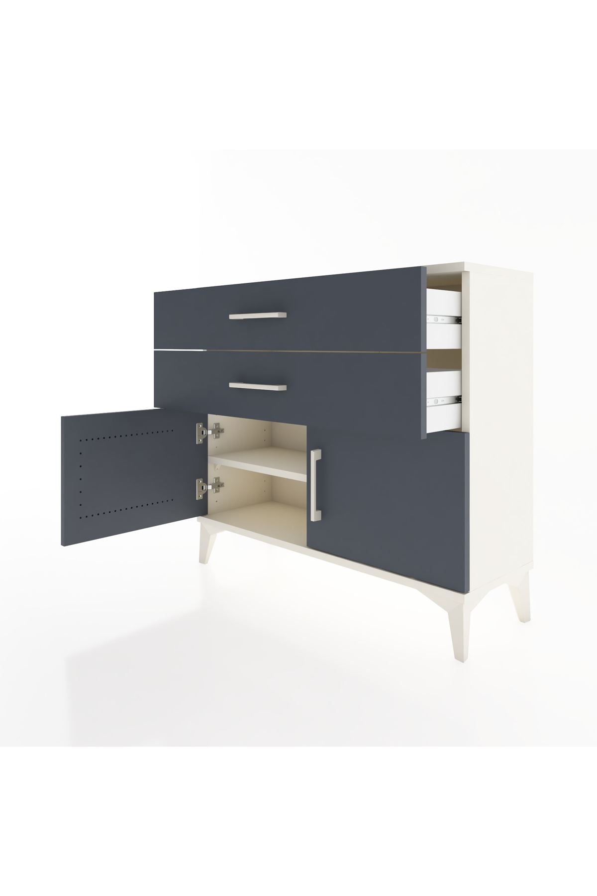 Arges Şifonyer Tek Raflı 2 Çekmeceli 2 Kapaklı 88x30x80 - S03M032V2A