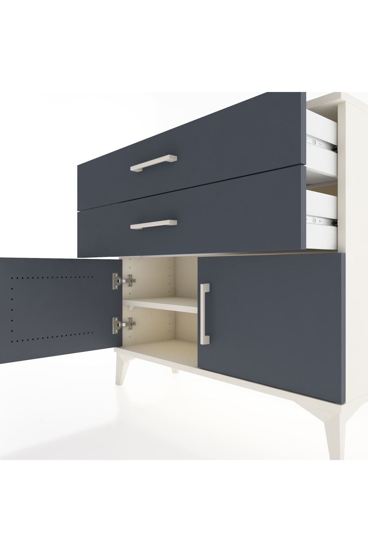 Arges Şifonyer Tek Raflı 2 Çekmeceli 2 Kapaklı 88x30x80 - S03M032V2A