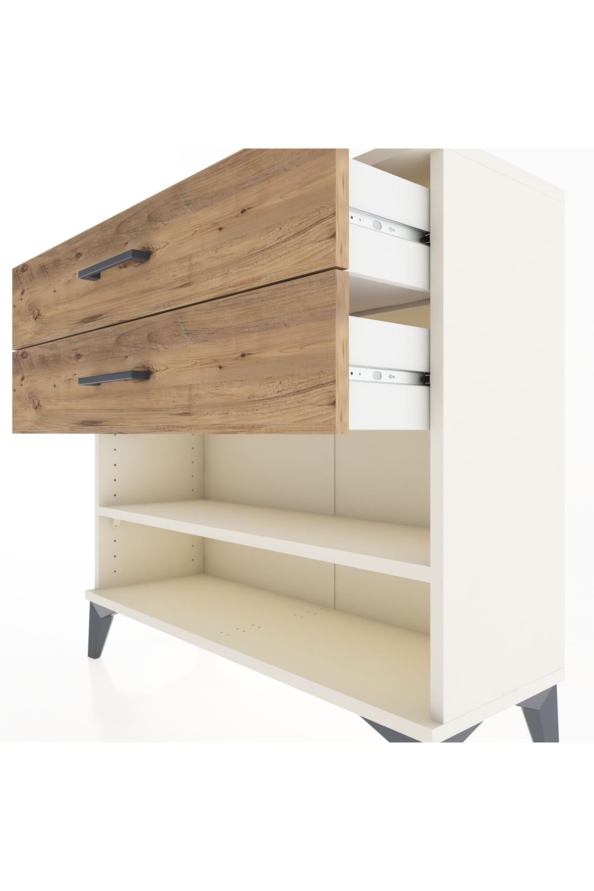 Arges Şifonyer Tek Raflı 2 Çekmeceli 88x30x80 - S03M003V3A