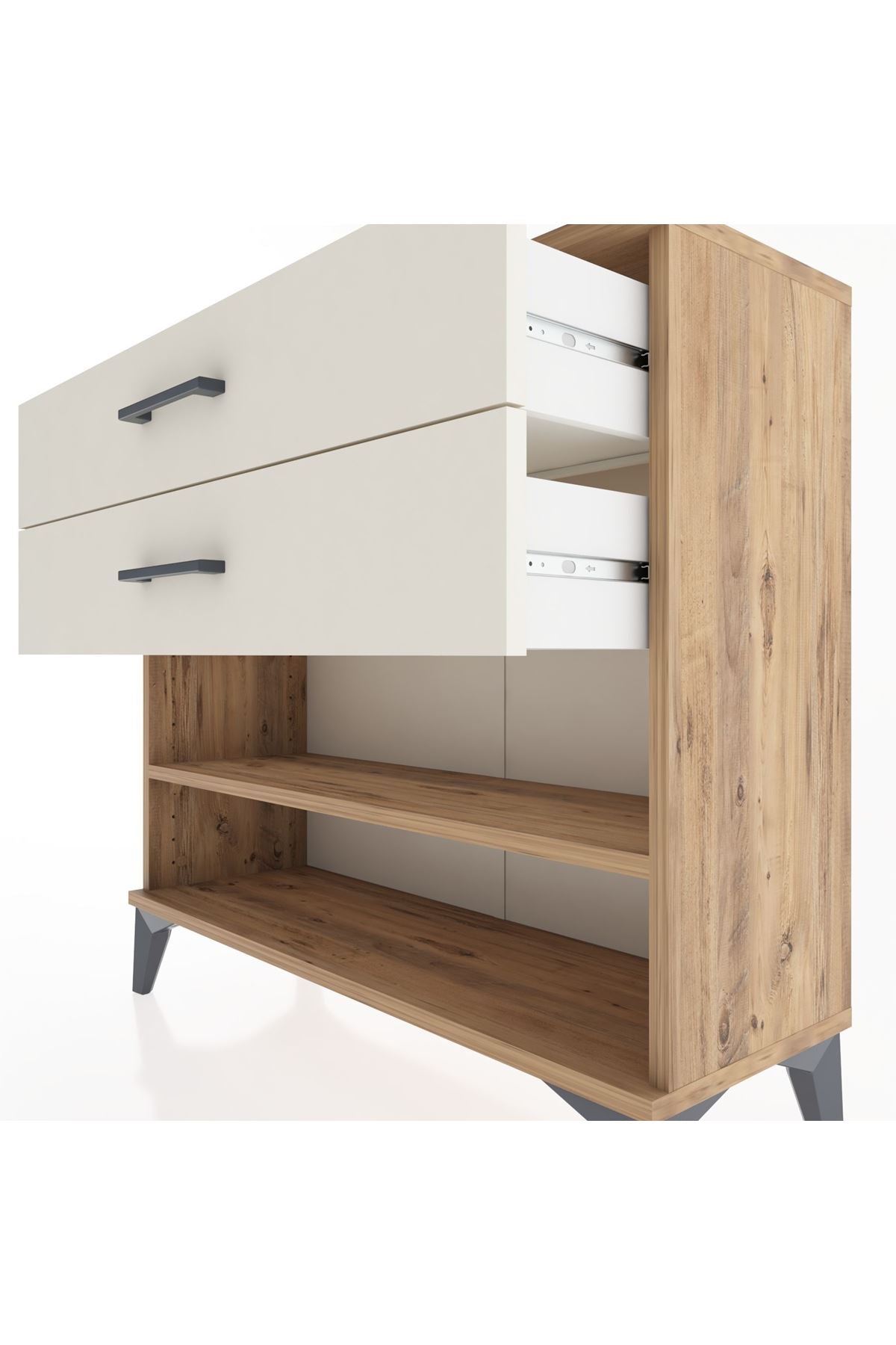 Arges Şifonyer Tek Raflı 2 Çekmeceli 88x30x80 - S03M003V7A