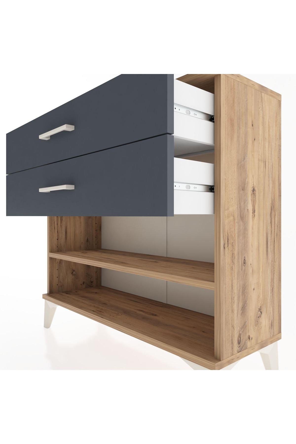 Arges Şifonyer Tek Raflı 2 Çekmeceli 88x30x80 - S03M003V8A