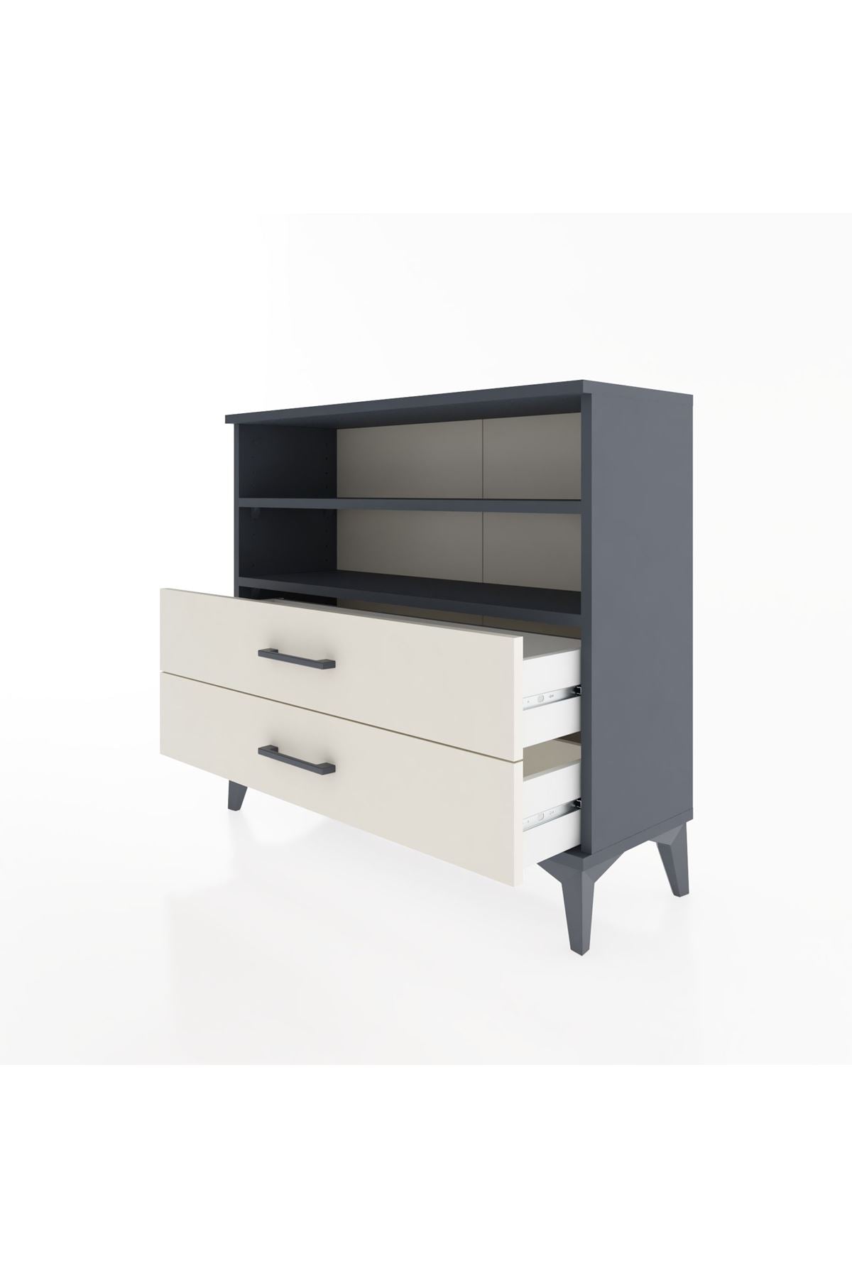 Arges Şifonyer 2 Raflı 2 Çekmeceli 88x30x80 - S03M004V4A