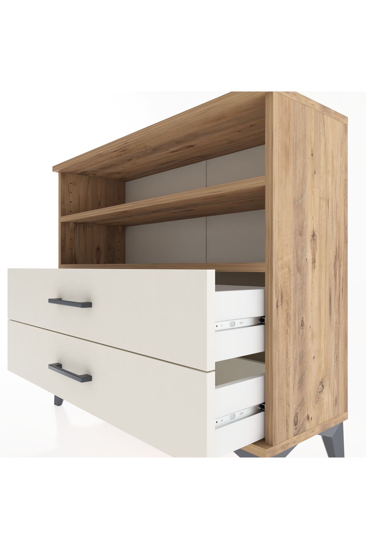 Arges Şifonyer 2 Raflı 2 Çekmeceli 88x30x80 - S03M004V7A