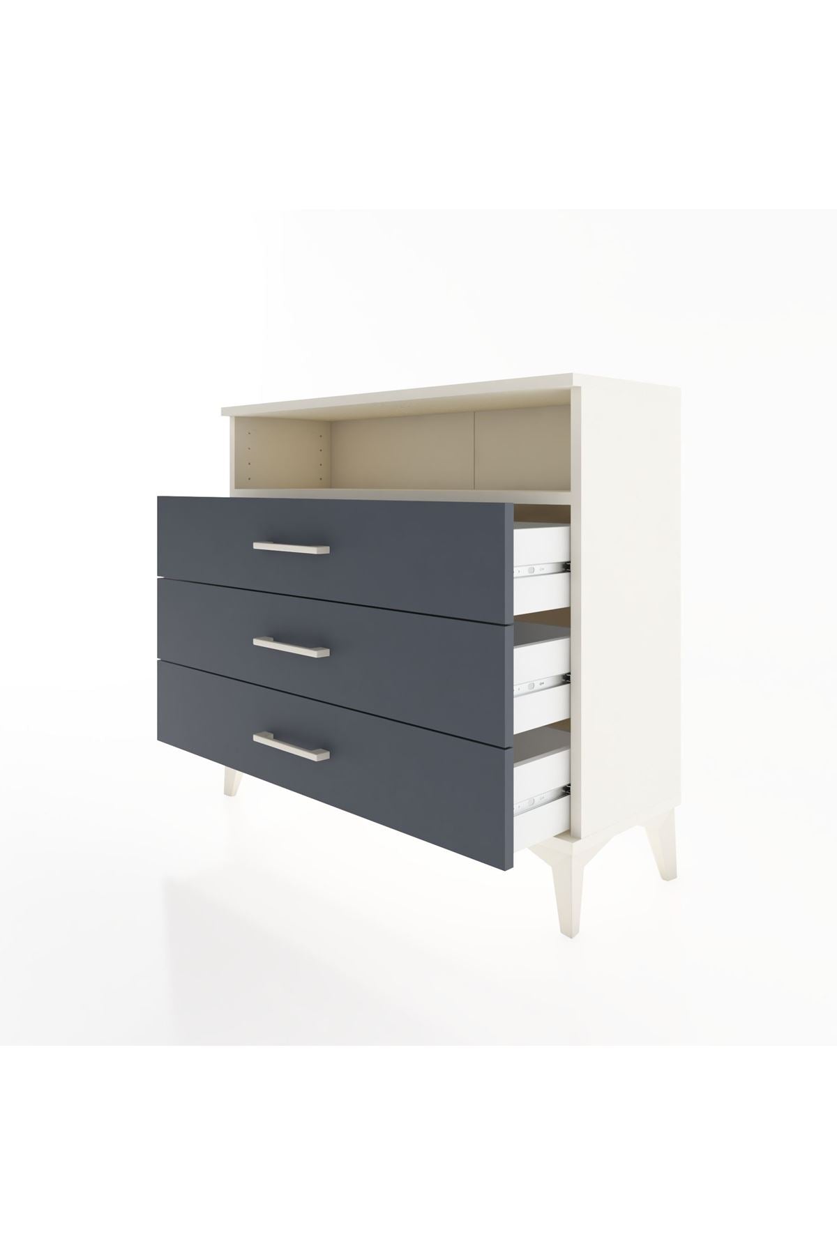 Arges Şifonyer Tek Raflı 3 Çekmeceli 88x30x80 - S03M005V2A