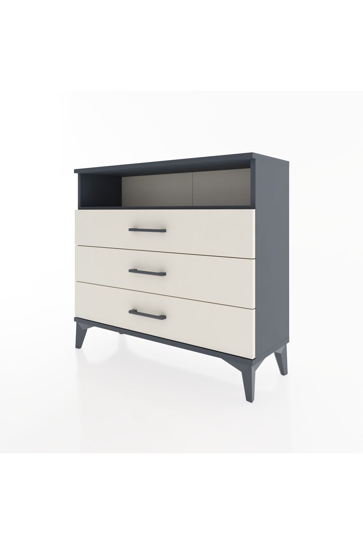 Arges Şifonyer Tek Raflı 3 Çekmeceli 88x30x80 - S03M005V4A