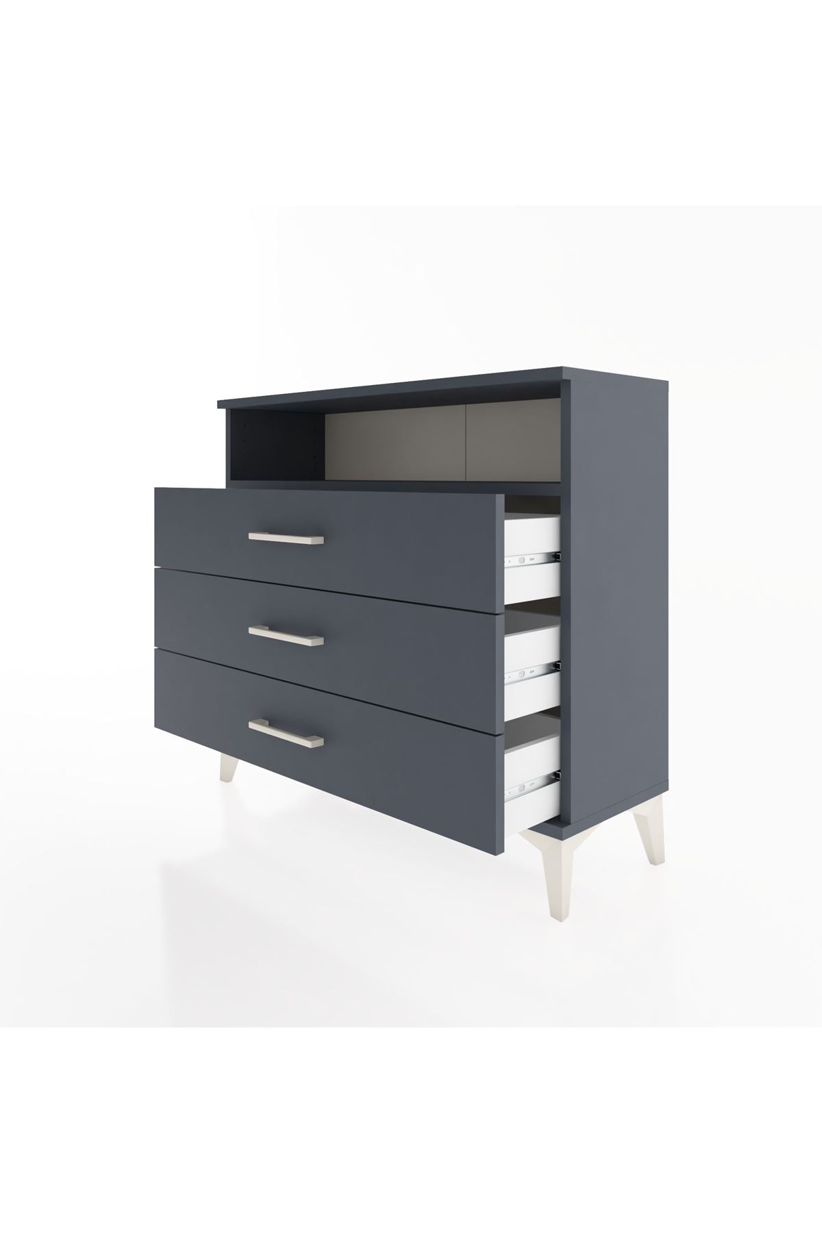 Arges Şifonyer Tek Raflı 3 Çekmeceli 88x30x80 - S03M005V5A