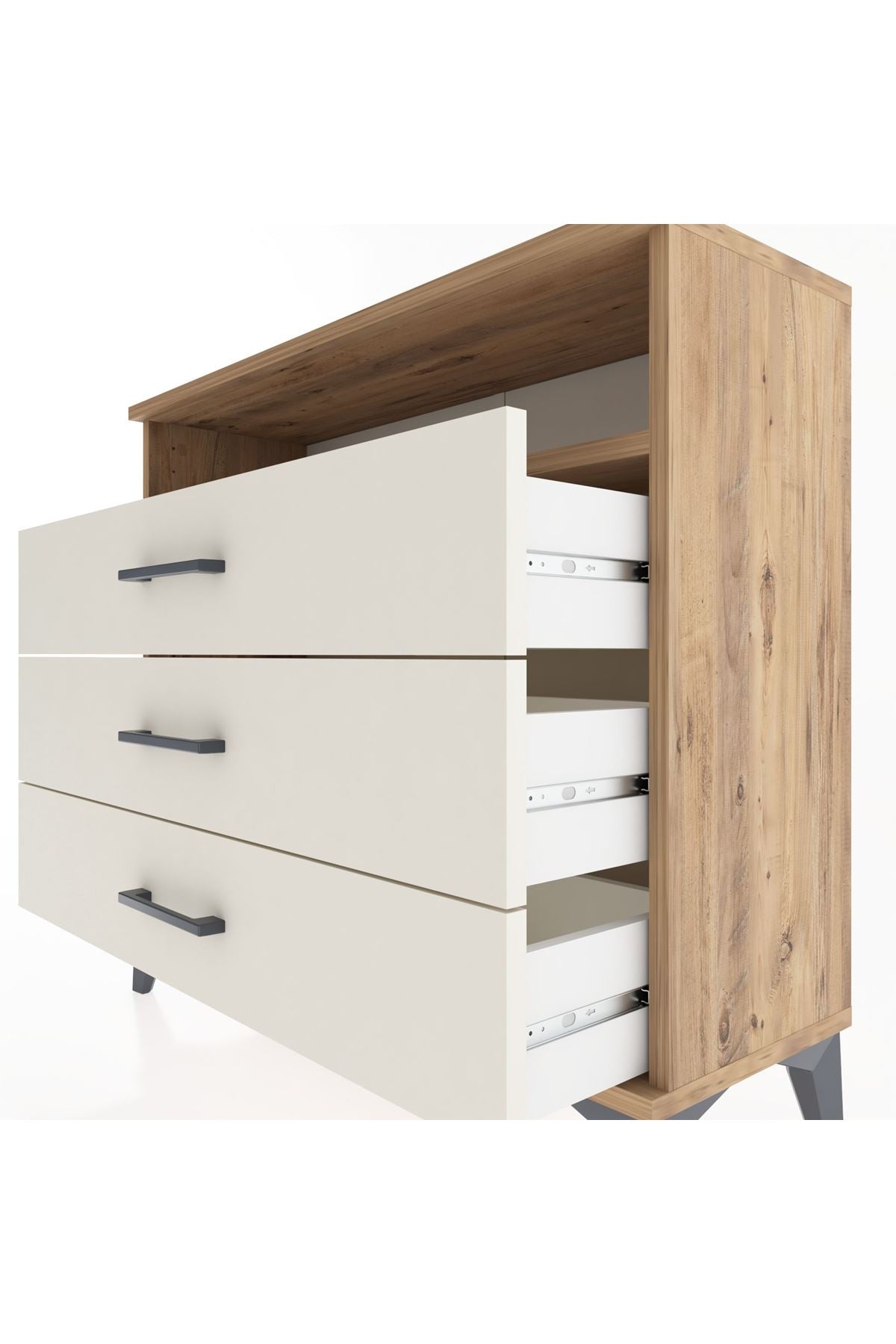 Arges Şifonyer Tek Raflı 3 Çekmeceli 88x30x80 - S03M005V7A