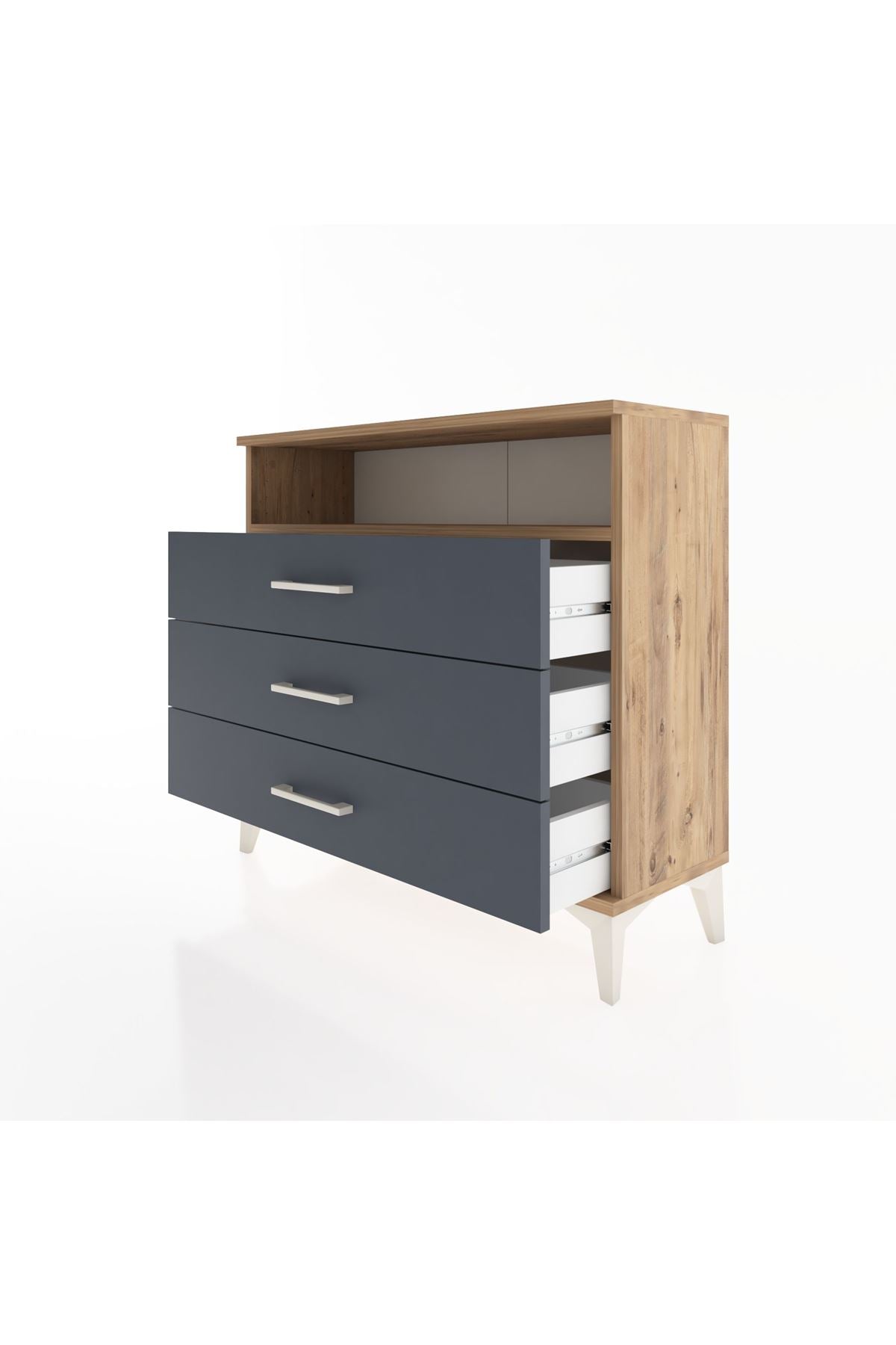 Arges Şifonyer Tek Raflı 3 Çekmeceli 88x30x80 - S03M005V8A