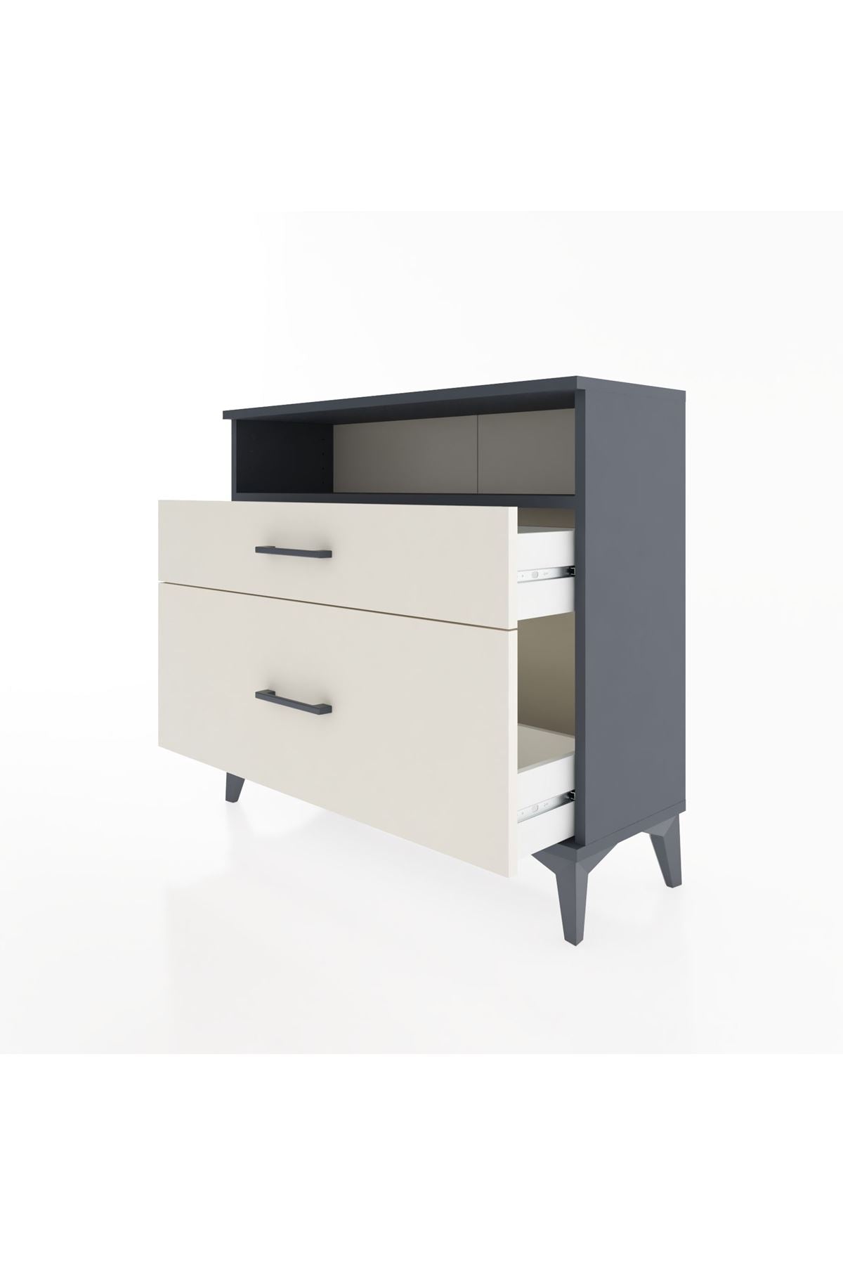 Arges Şifonyer Tek Raflı 2 Çekmeceli 88x30x80 - S03M011V4A