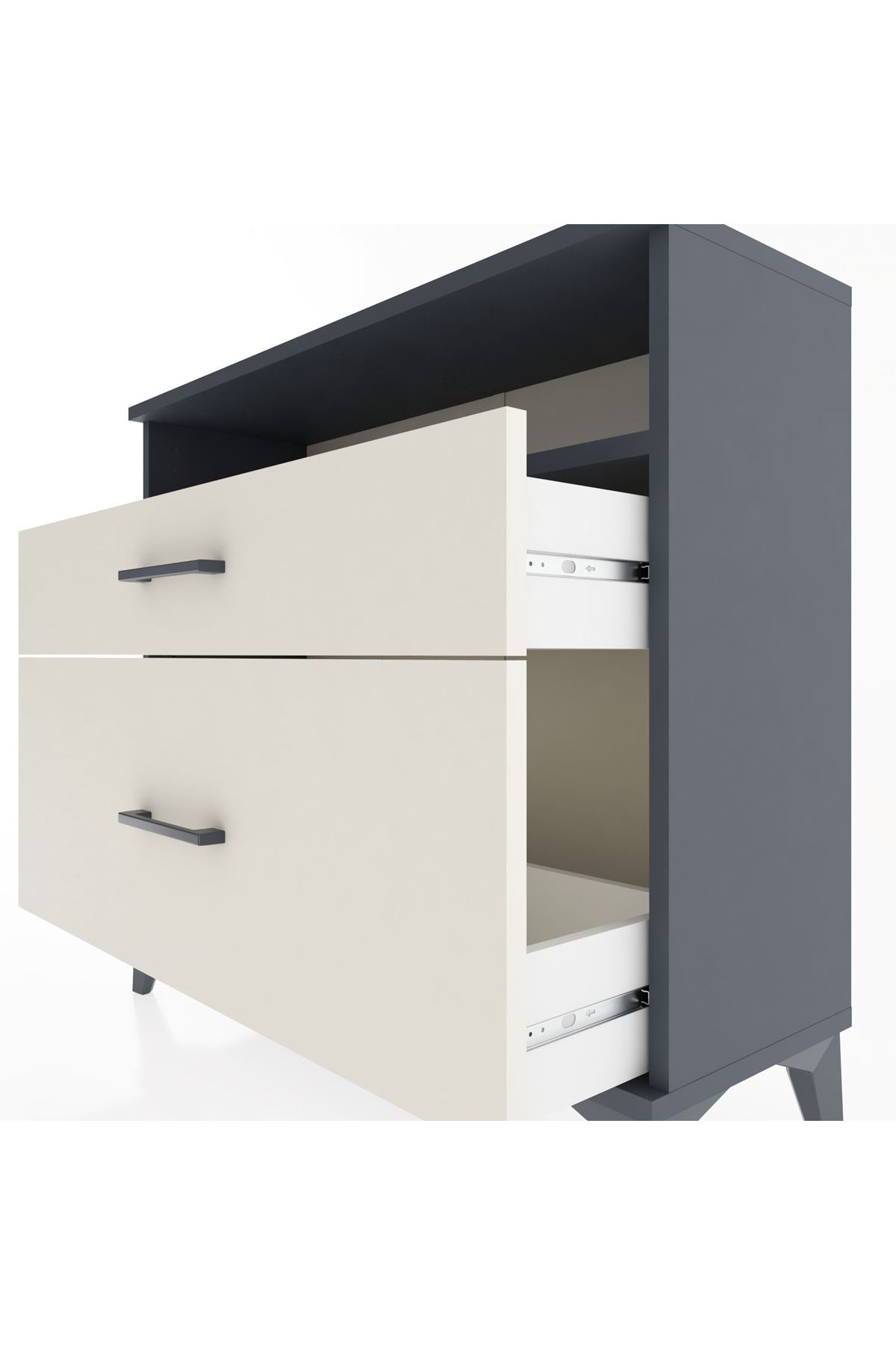 Arges Şifonyer Tek Raflı 2 Çekmeceli 88x30x80 - S03M011V4A