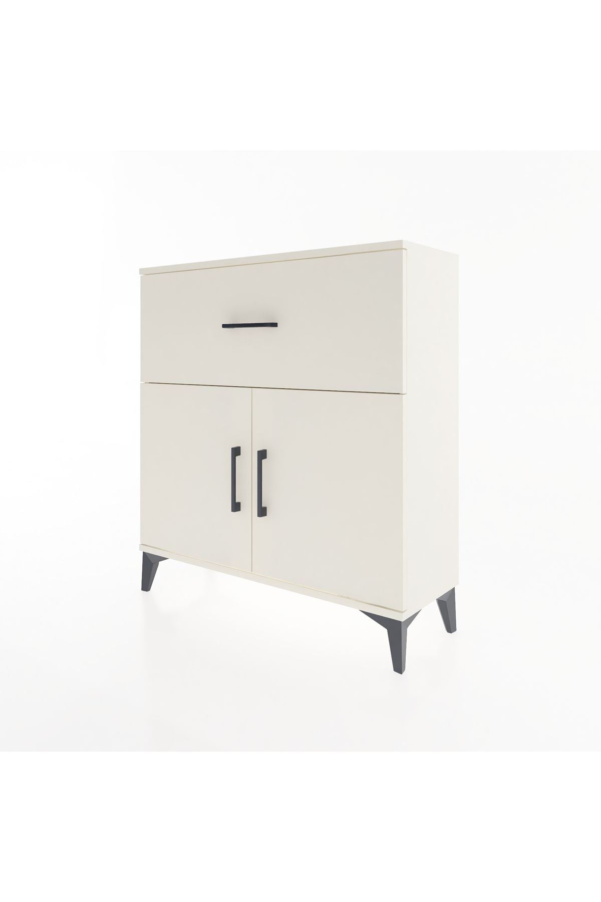 Arges Şifonyer Tek Raflı Tek Çekmeceli 2 Kapaklı 88x30x96 - S04M068V1A