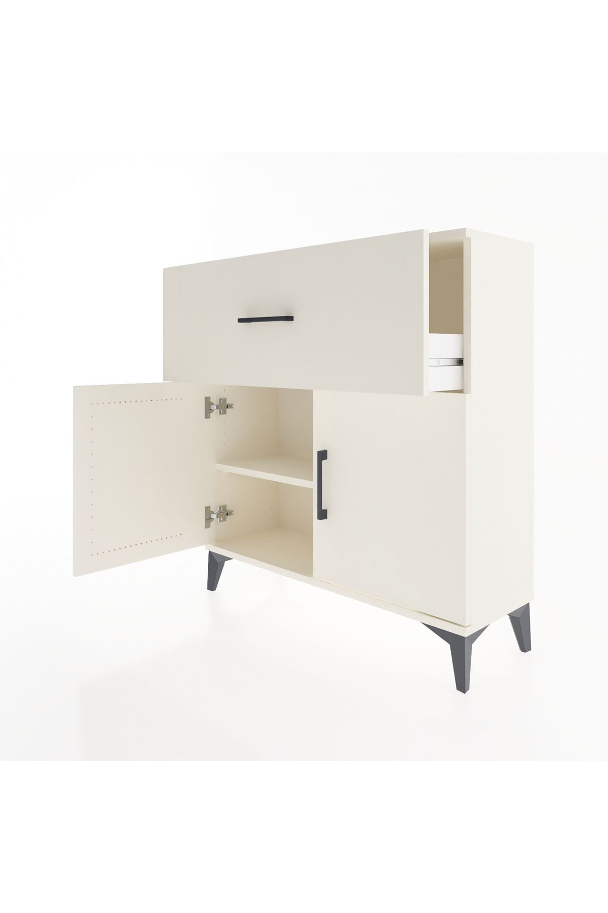 Arges Şifonyer Tek Raflı Tek Çekmeceli 2 Kapaklı 88x30x96 - S04M068V1A