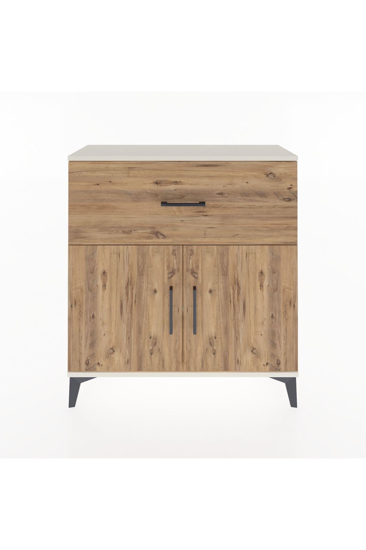 Arges Şifonyer Tek Raflı Tek Çekmeceli 2 Kapaklı 88x30x96 - S04M068V3A