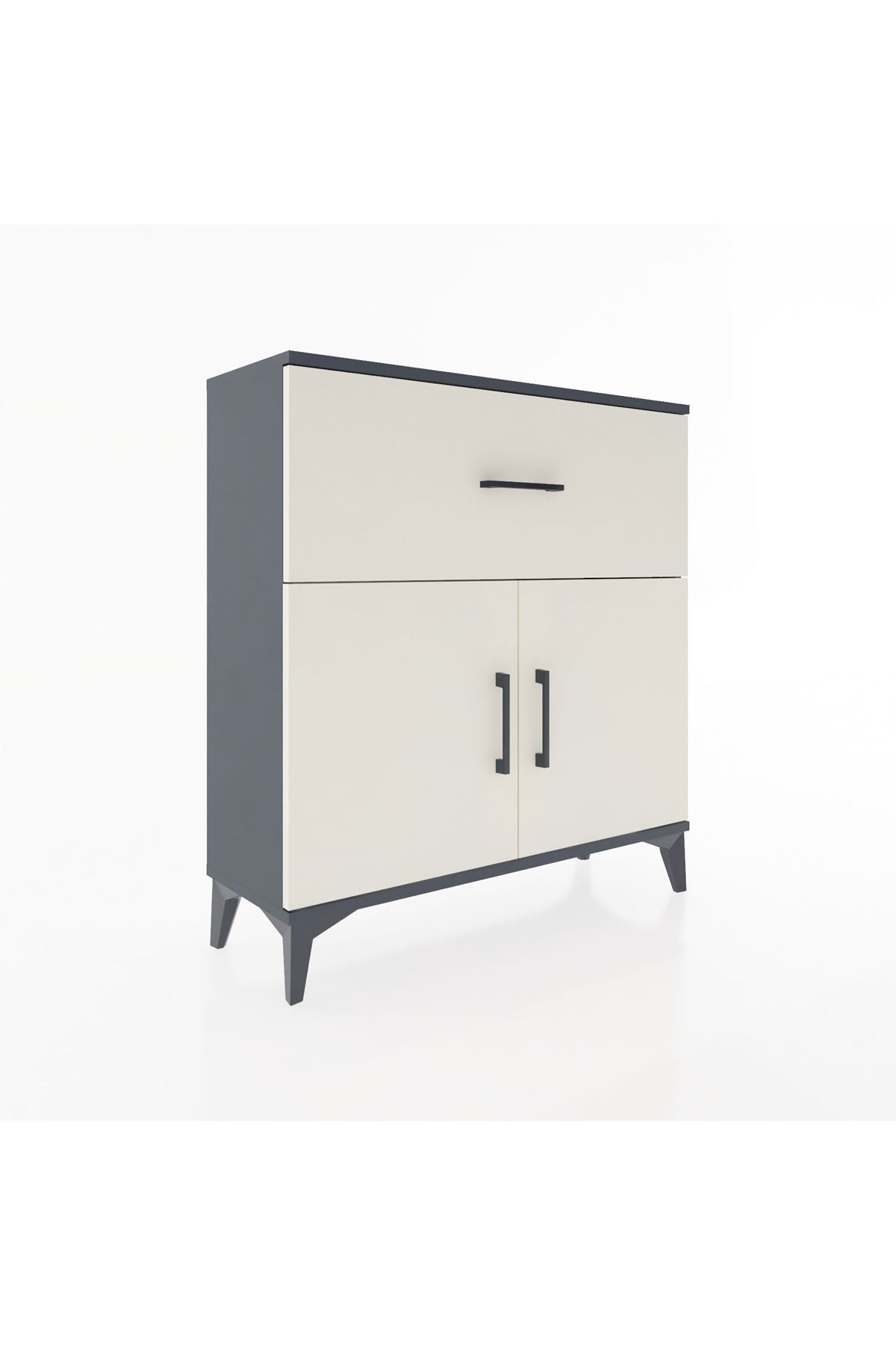 Arges Şifonyer Tek Raflı Tek Çekmeceli 2 Kapaklı 88x30x96 - S04M068V4A