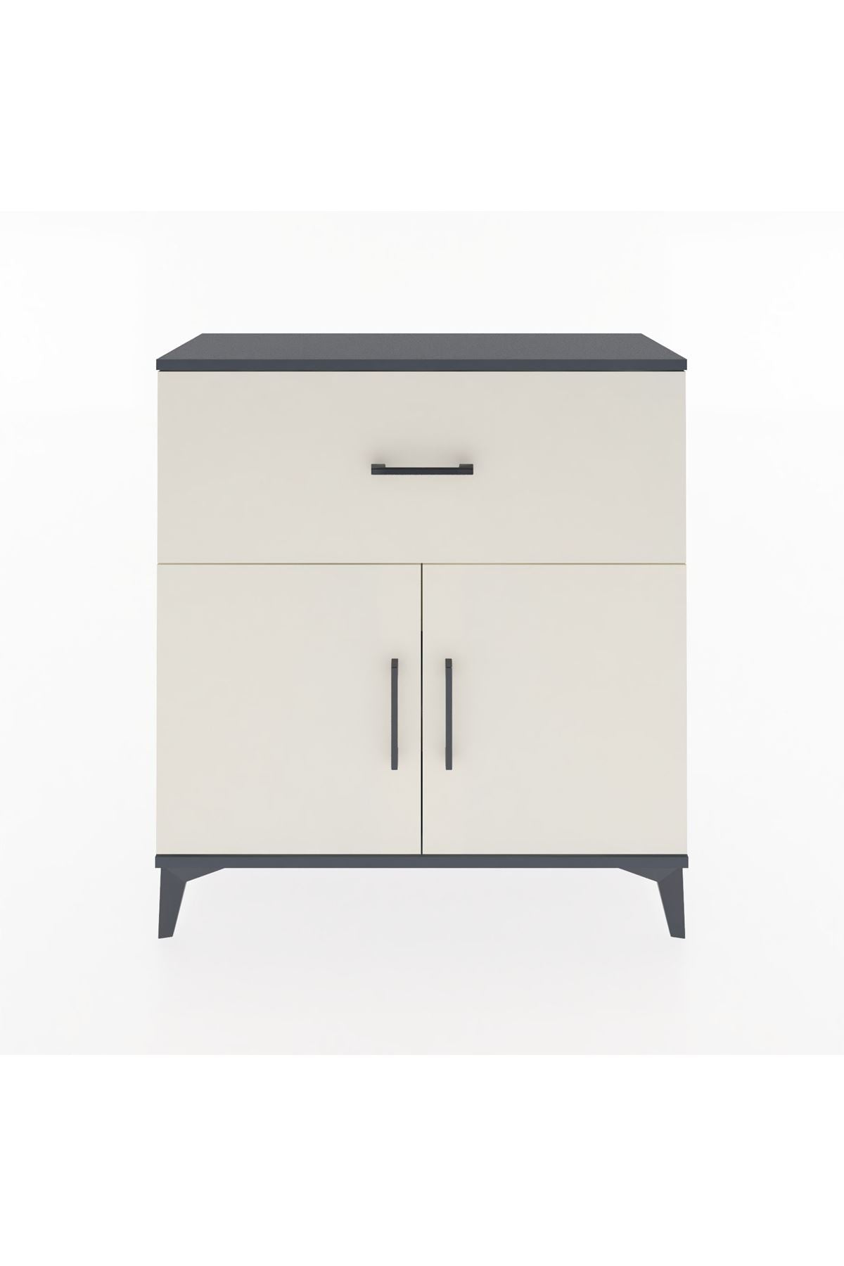 Arges Şifonyer Tek Raflı Tek Çekmeceli 2 Kapaklı 88x30x96 - S04M068V4A