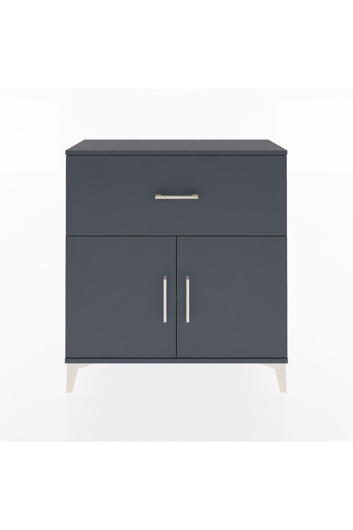 Arges Şifonyer Tek Raflı Tek Çekmeceli 2 Kapaklı 88x30x96 - S04M068V5A