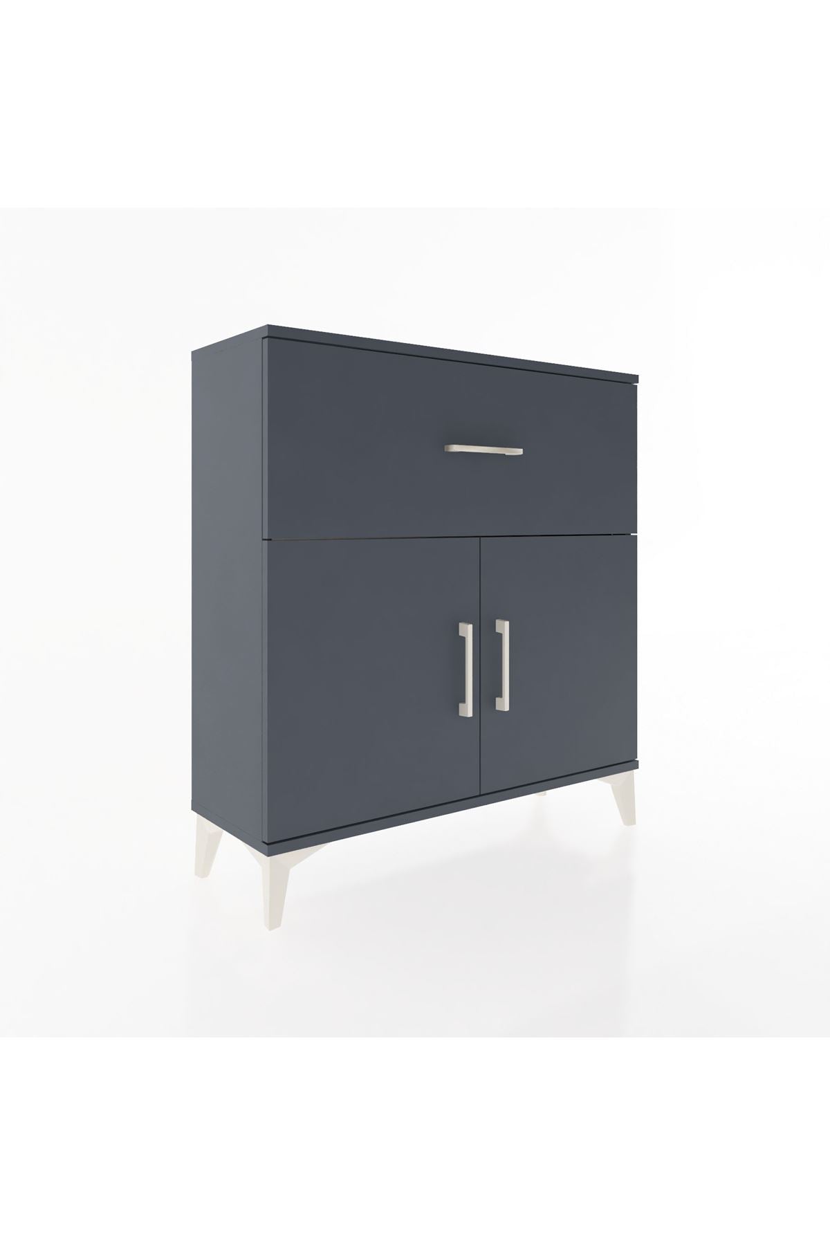 Arges Şifonyer Tek Raflı Tek Çekmeceli 2 Kapaklı 88x30x96 - S04M068V5A