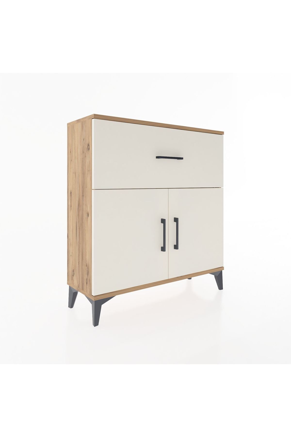 Arges Şifonyer Tek Raflı Tek Çekmeceli 2 Kapaklı 88x30x96 - S04M068V7A