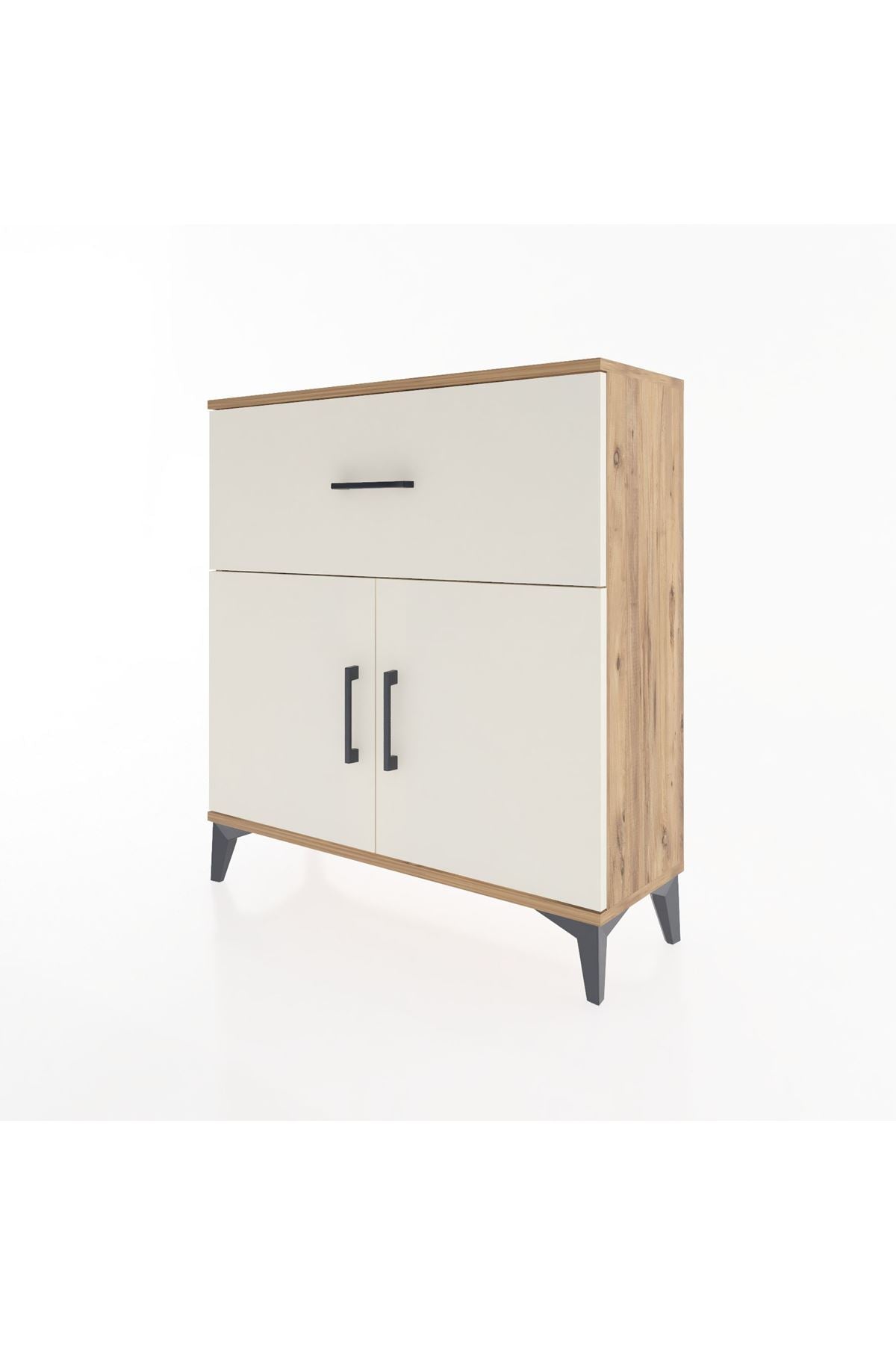 Arges Şifonyer Tek Raflı Tek Çekmeceli 2 Kapaklı 88x30x96 - S04M068V7A