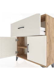 Arges Şifonyer Tek Raflı Tek Çekmeceli 2 Kapaklı 88x30x96 - S04M068V7A