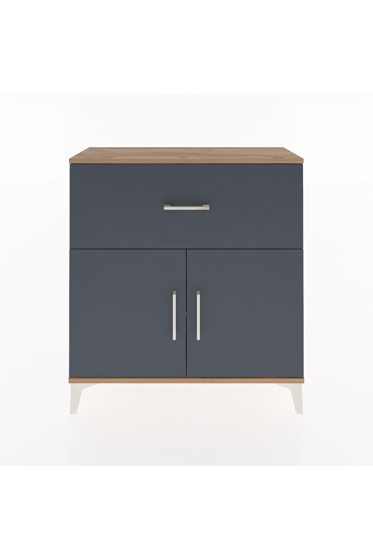 Arges Şifonyer Tek Raflı Tek Çekmeceli 2 Kapaklı 88x30x96 - S04M068V8A