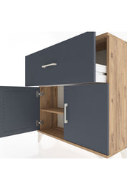 Arges Şifonyer Tek Raflı Tek Çekmeceli 2 Kapaklı 88x30x96 - S04M068V8A