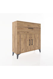Arges Şifonyer Tek Raflı Tek Çekmeceli 2 Kapaklı 88x30x96 - S04M068V9A