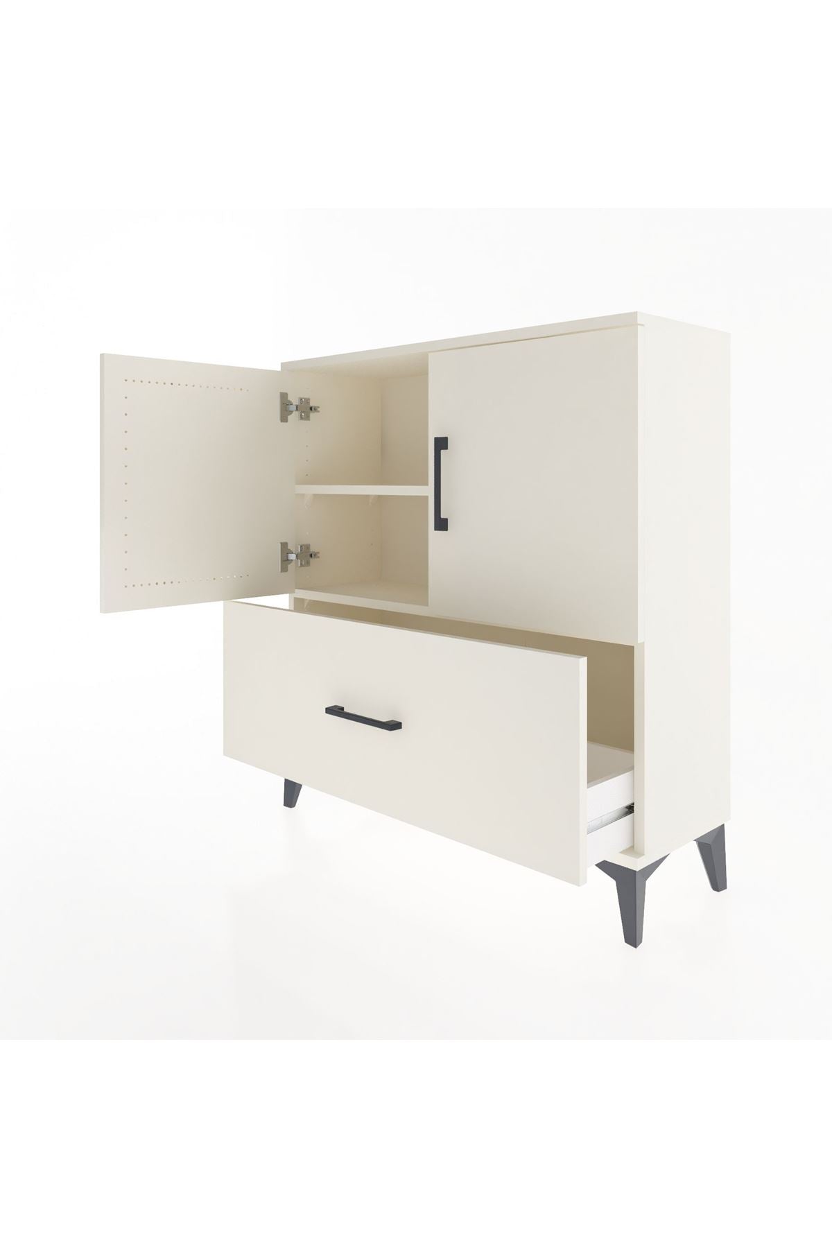 Arges Şifonyer 2 Raflı Tek Çekmeceli 2 Kapaklı 88x30x96 - S04M069V1A