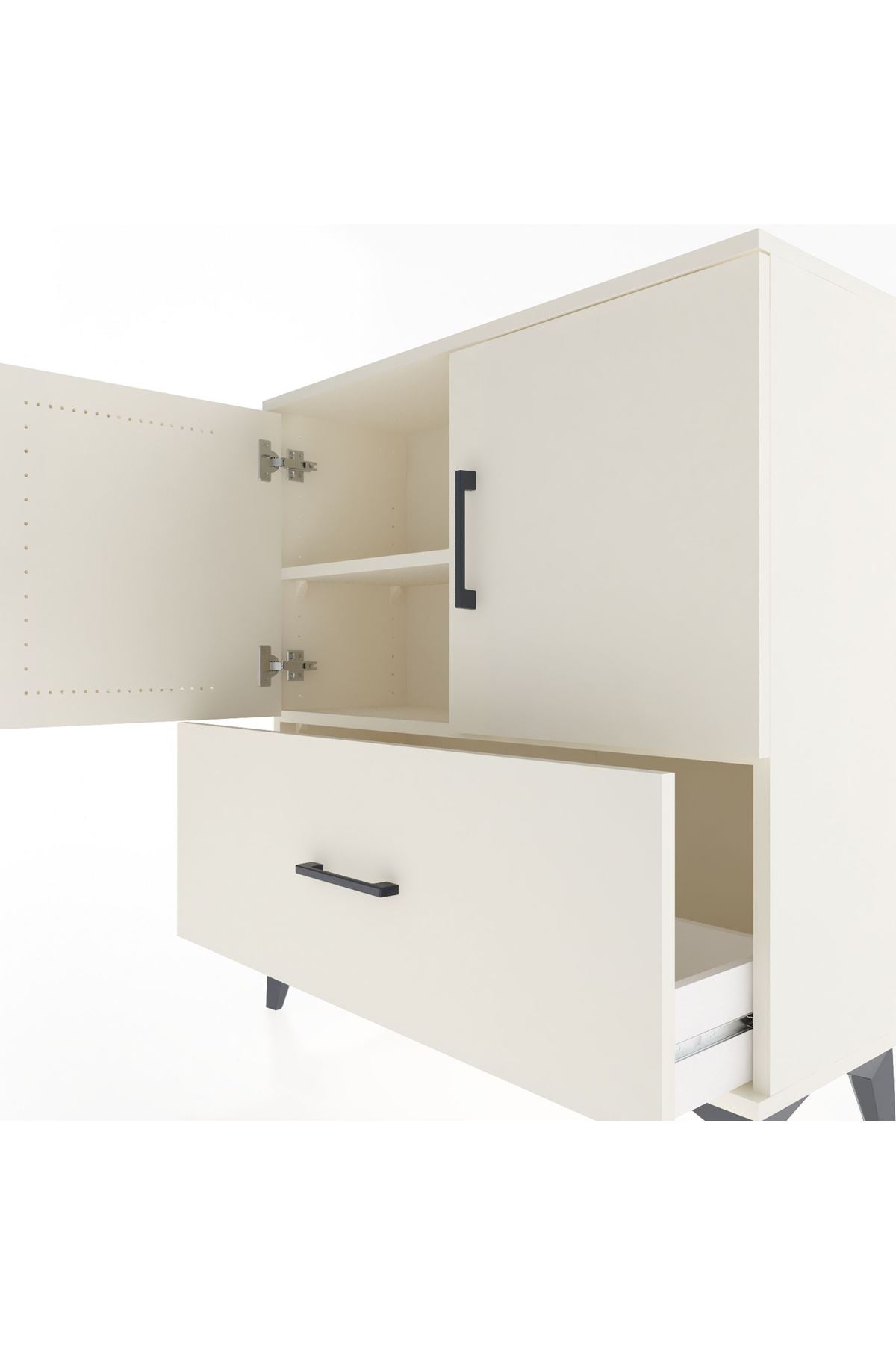 Arges Şifonyer 2 Raflı Tek Çekmeceli 2 Kapaklı 88x30x96 - S04M069V1A