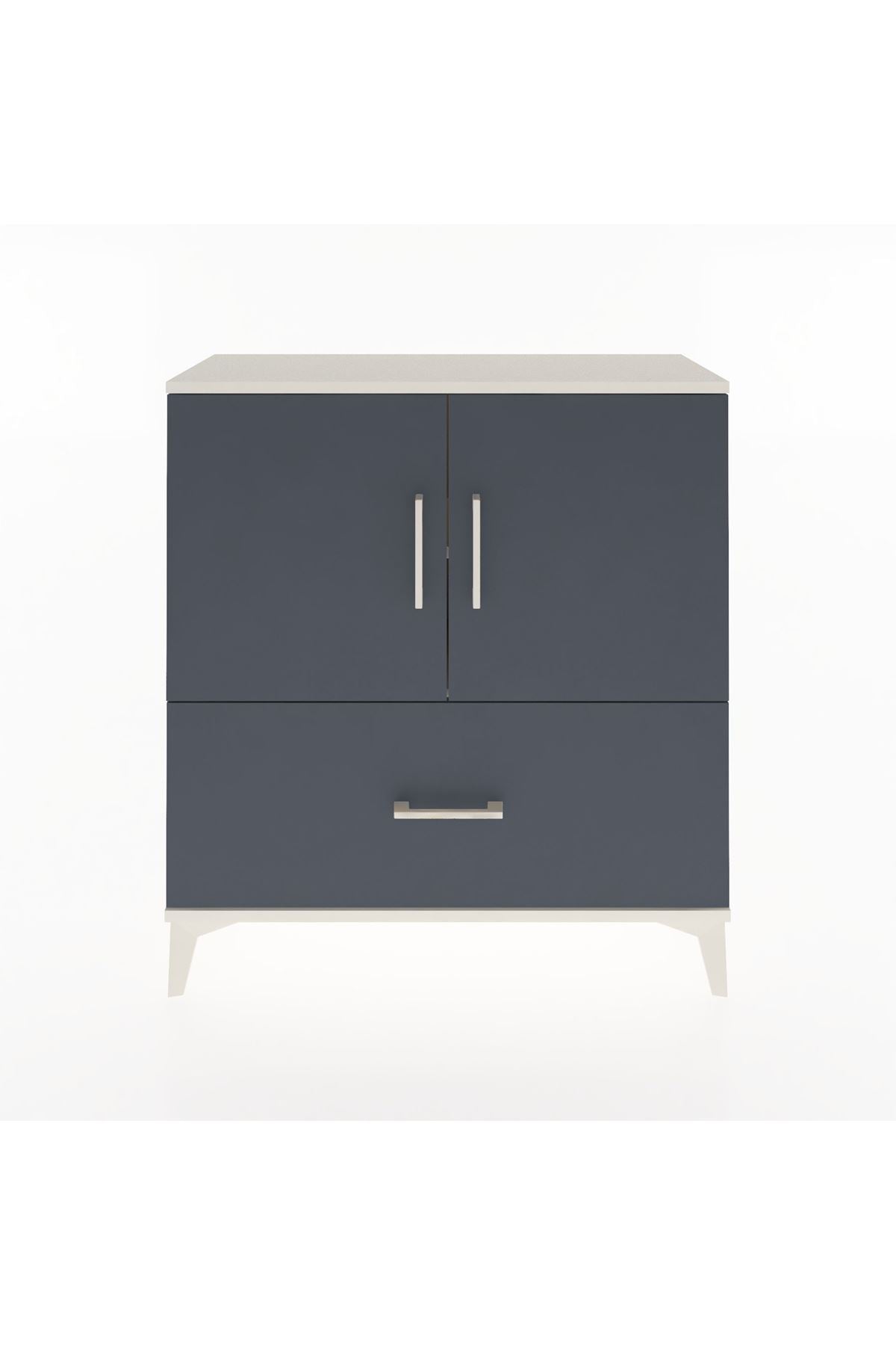 Arges Şifonyer 2 Raflı Tek Çekmeceli 2 Kapaklı 88x30x96 - S04M069V2A