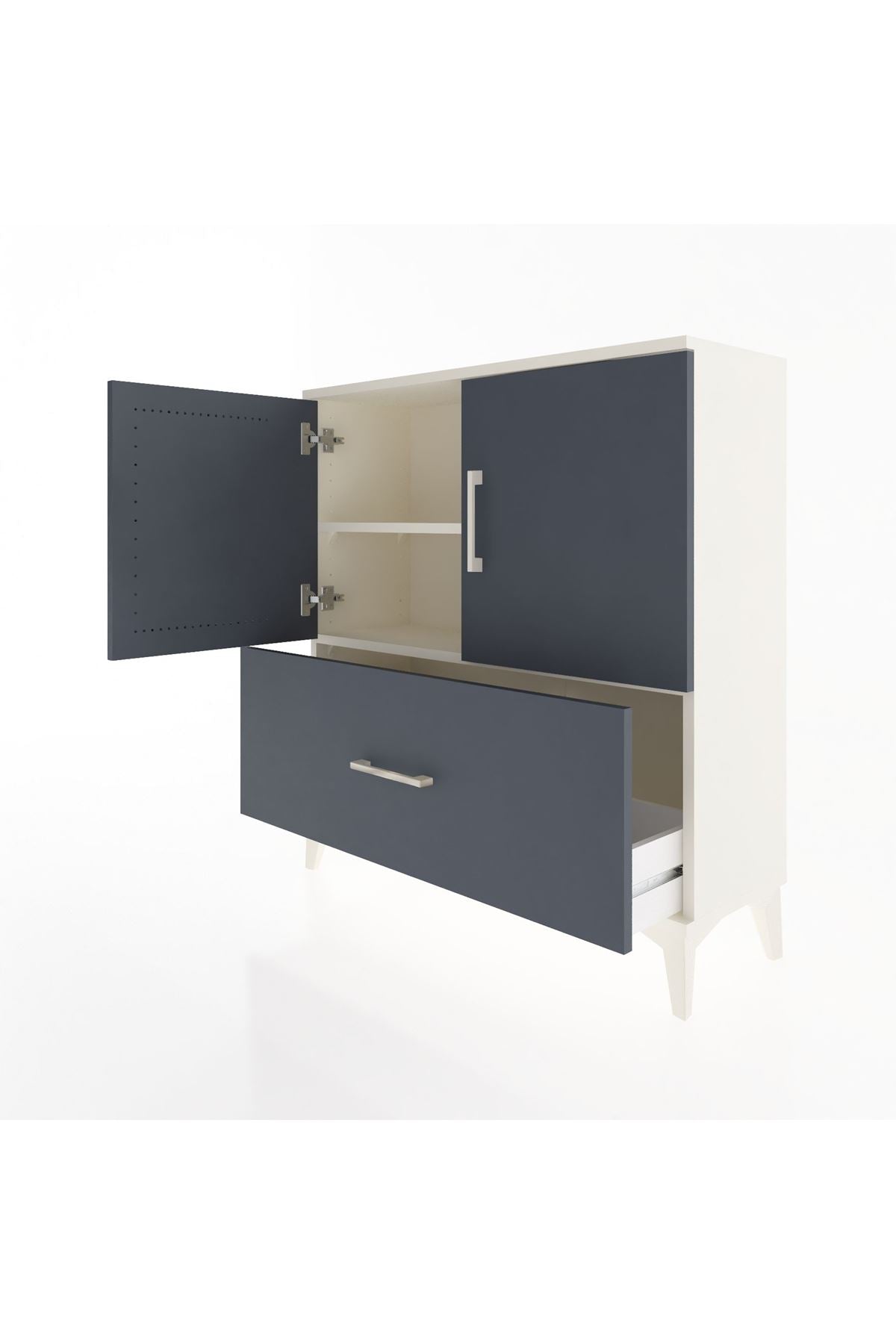 Arges Şifonyer 2 Raflı Tek Çekmeceli 2 Kapaklı 88x30x96 - S04M069V2A
