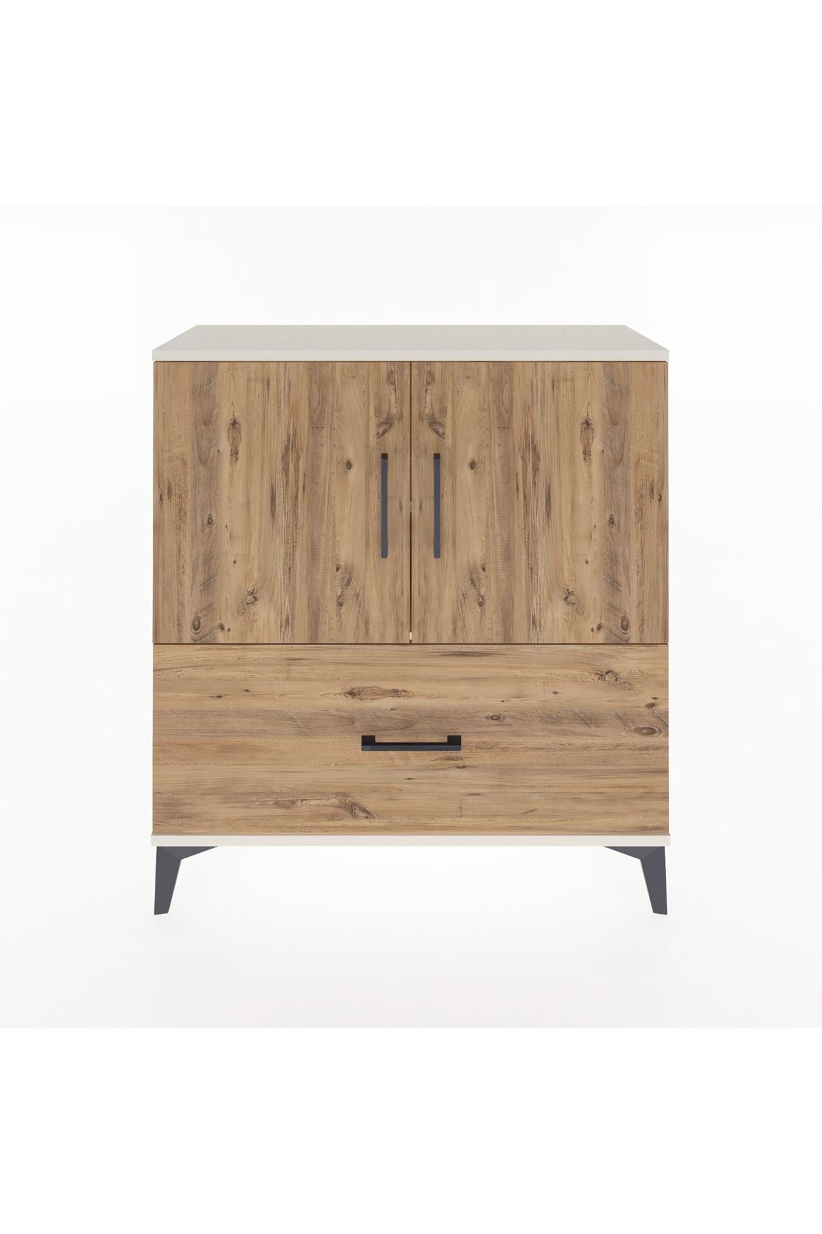 Arges Şifonyer 2 Raflı Tek Çekmeceli 2 Kapaklı 88x30x96 - S04M069V3A