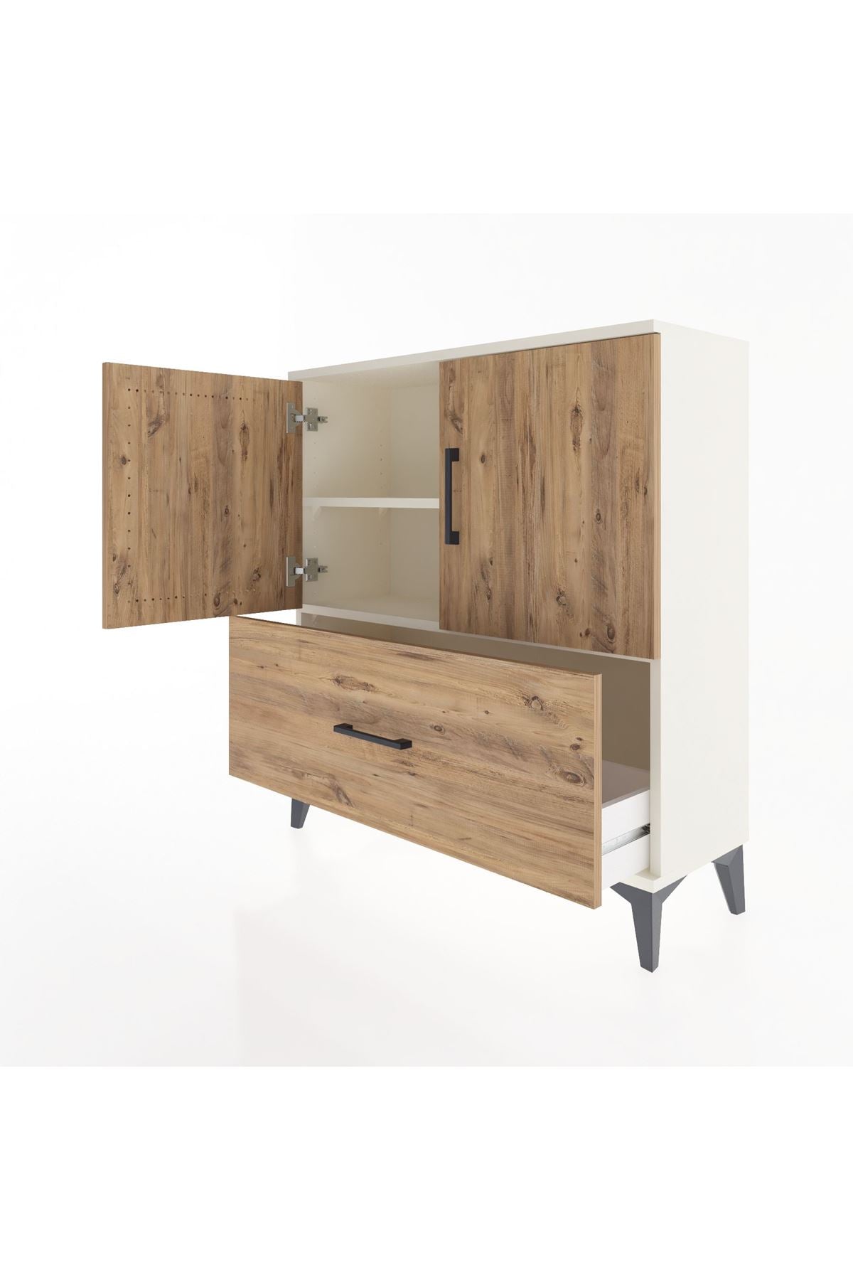 Arges Şifonyer 2 Raflı Tek Çekmeceli 2 Kapaklı 88x30x96 - S04M069V3A