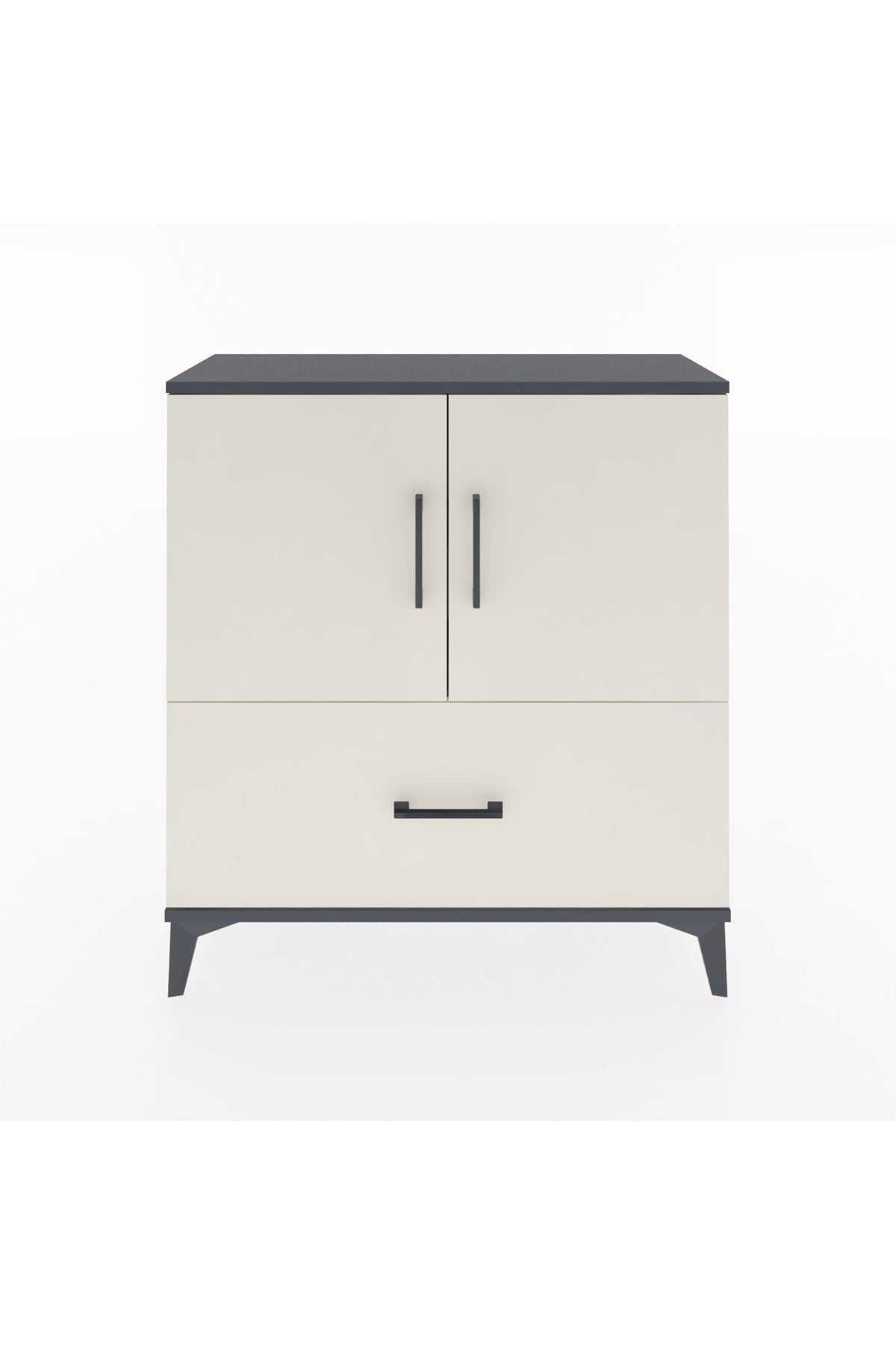 Arges Şifonyer 2 Raflı Tek Çekmeceli 2 Kapaklı 88x30x96 - S04M069V4A