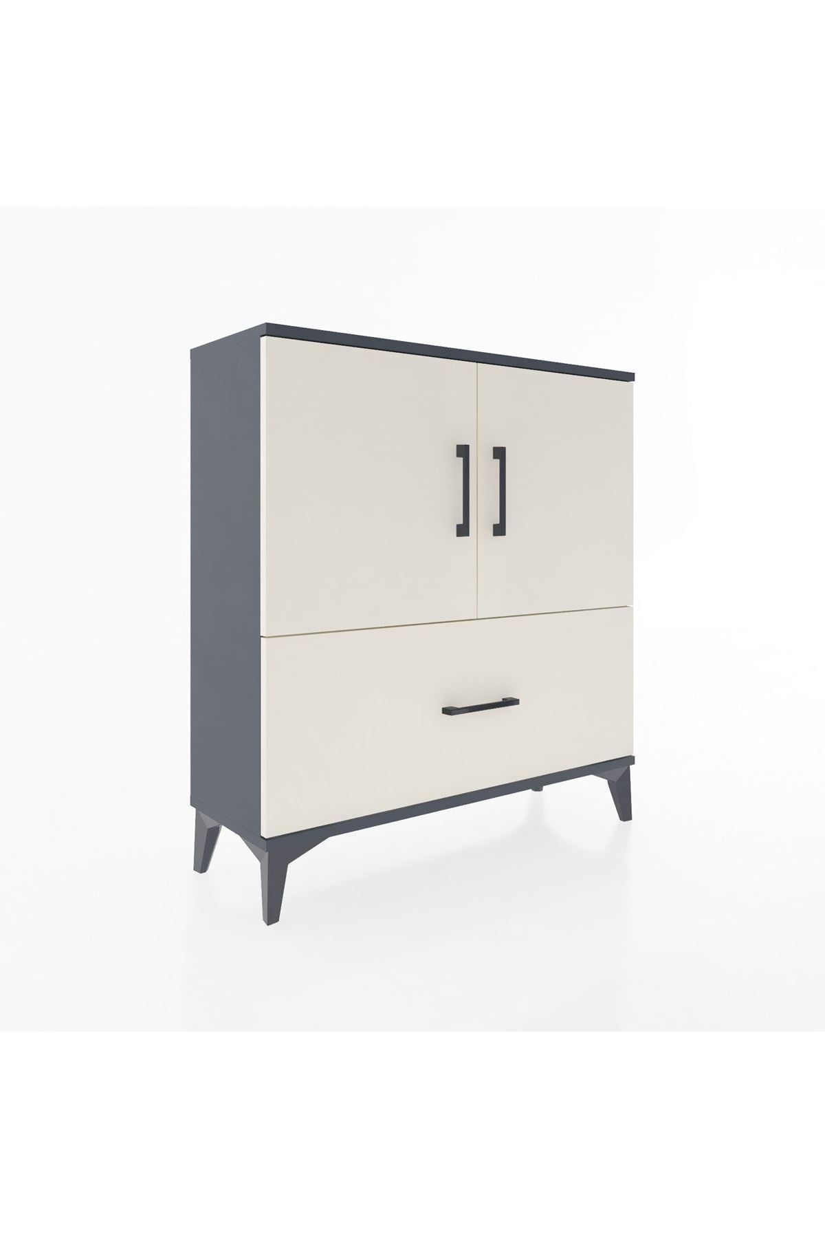 Arges Şifonyer 2 Raflı Tek Çekmeceli 2 Kapaklı 88x30x96 - S04M069V4A