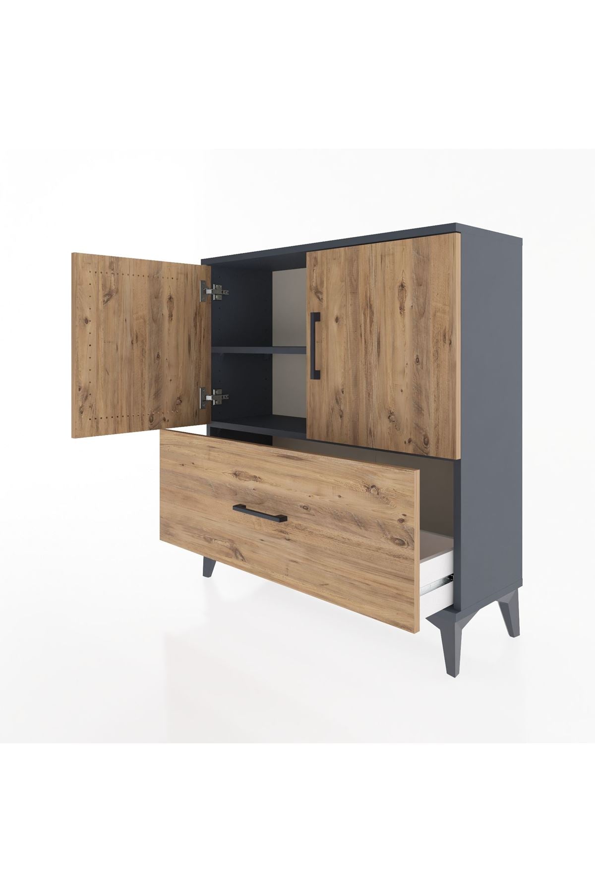 Arges Şifonyer 2 Raflı Tek Çekmeceli 2 Kapaklı 88x30x96 - S04M069V6A