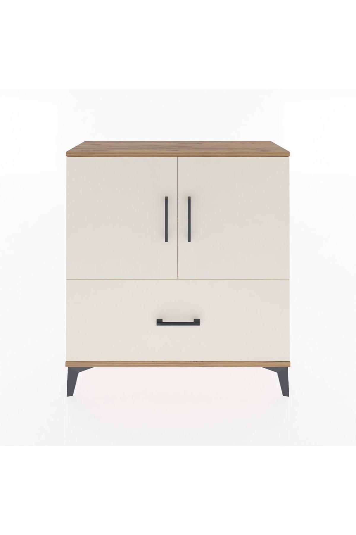 Arges Şifonyer 2 Raflı Tek Çekmeceli 2 Kapaklı 88x30x96 - S04M069V7A