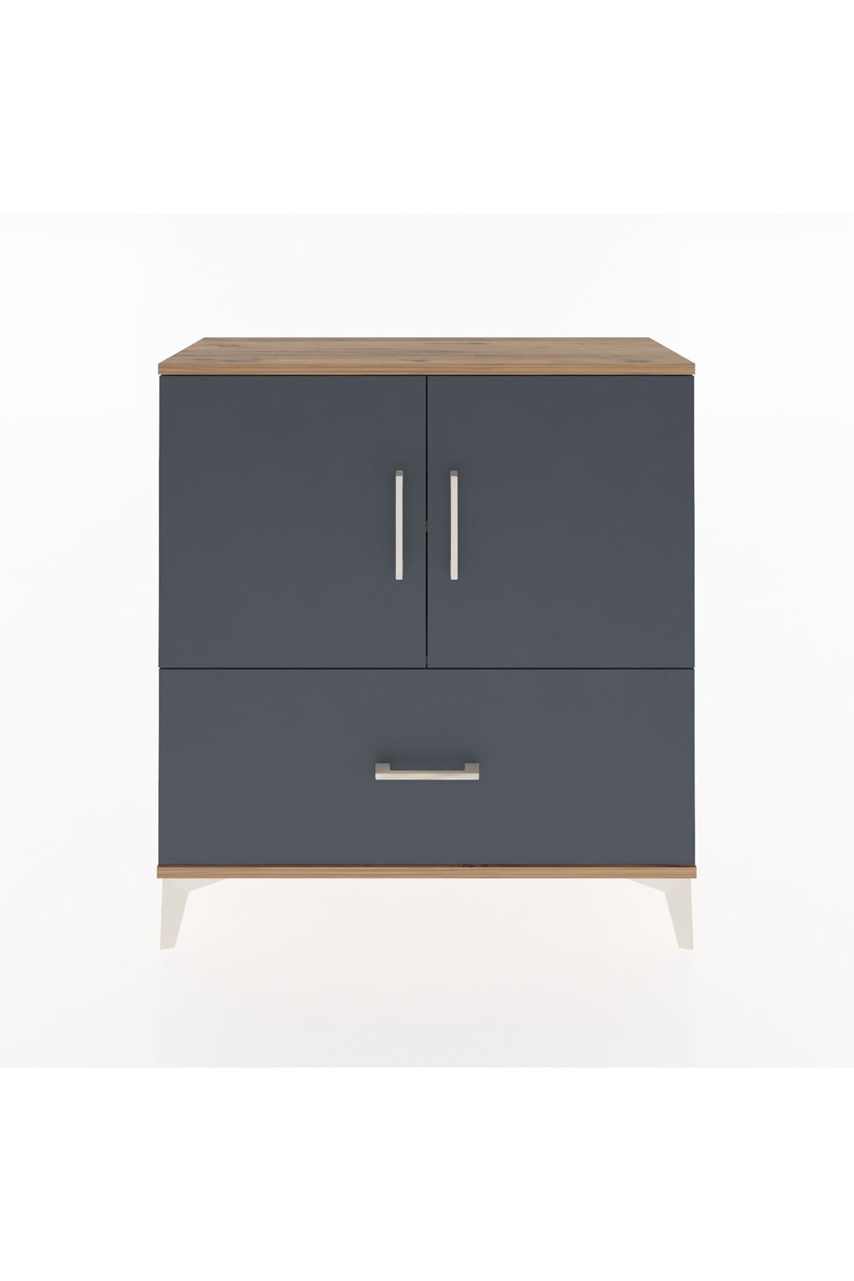 Arges Şifonyer 2 Raflı Tek Çekmeceli 2 Kapaklı 88x30x96 - S04M069V8A