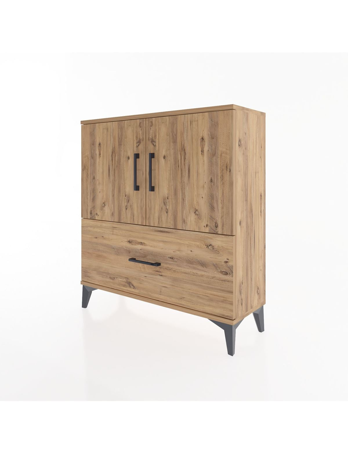 Arges Şifonyer 2 Raflı Tek Çekmeceli 2 Kapaklı 88x30x96 - S04M069V9A