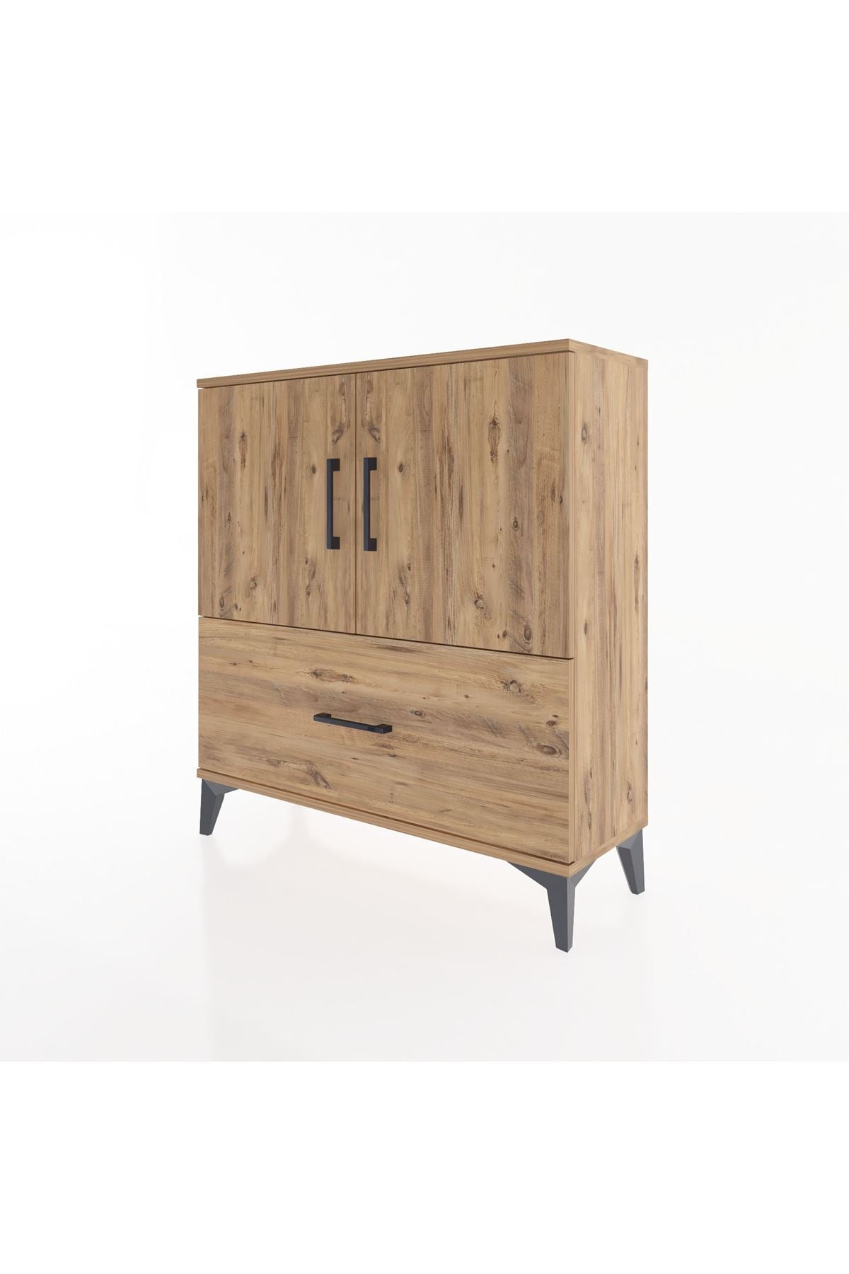 Arges Şifonyer 2 Raflı Tek Çekmeceli 2 Kapaklı 88x30x96 - S04M069V9A