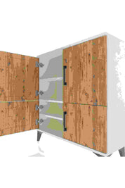 Arges Şifonyer 3 Raflı 4 Kapaklı 88x30x96 - S04M070V3A