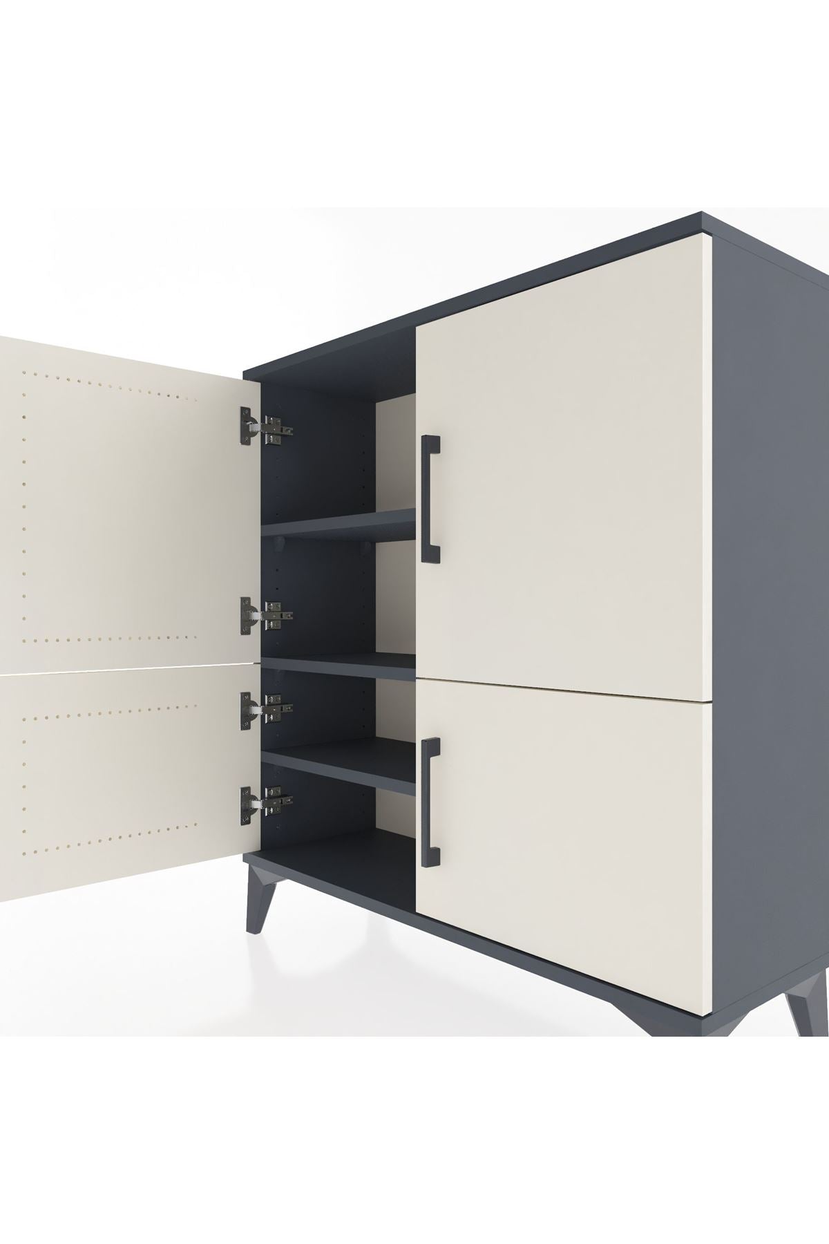 Arges Şifonyer 3 Raflı 4 Kapaklı 88x30x96 - S04M070V4A